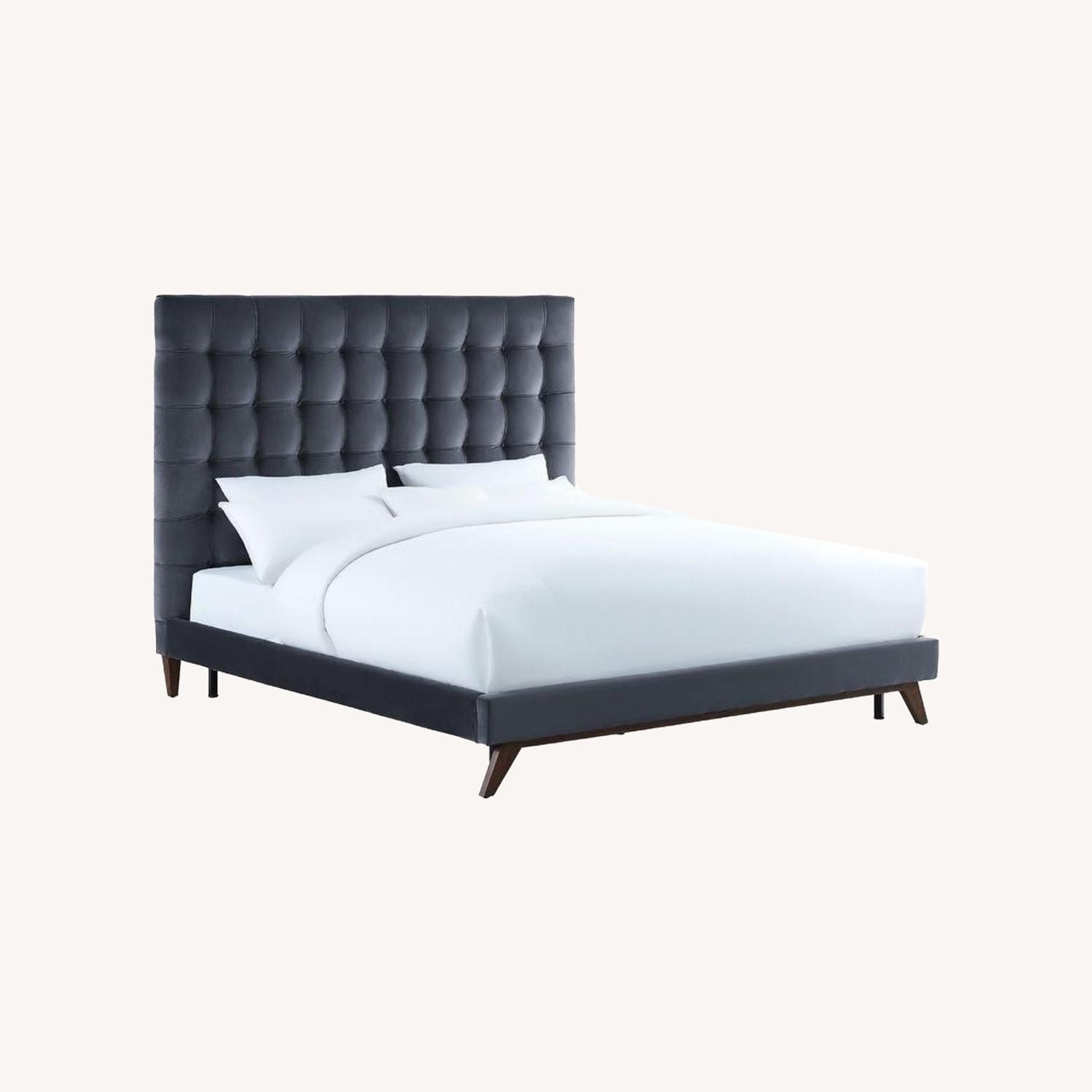 Wade Logan Upholstered Velvet Platform Bed - image-0