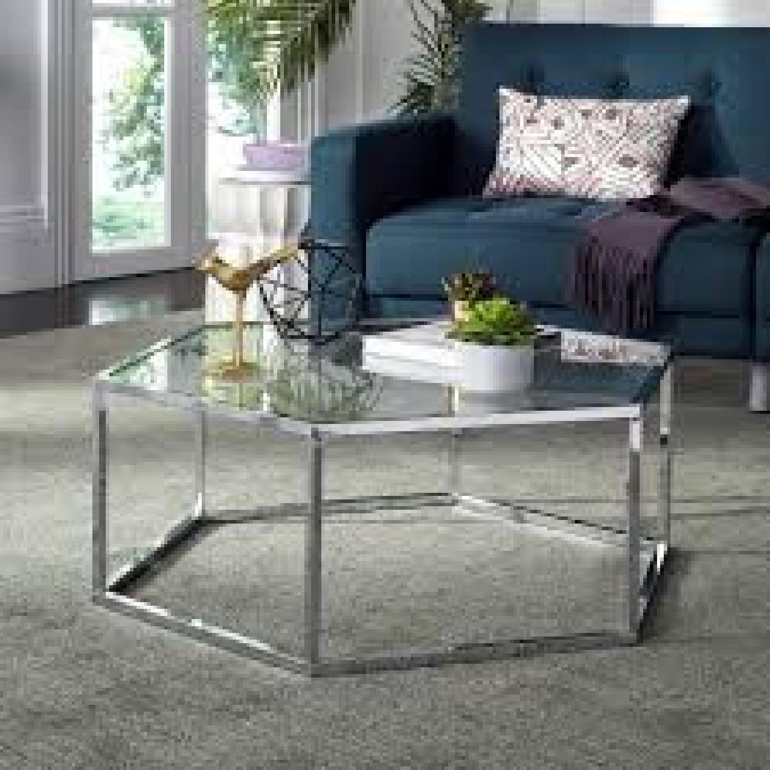 Safavieh Hexagon Coffee Table (Chrome) AptDeco