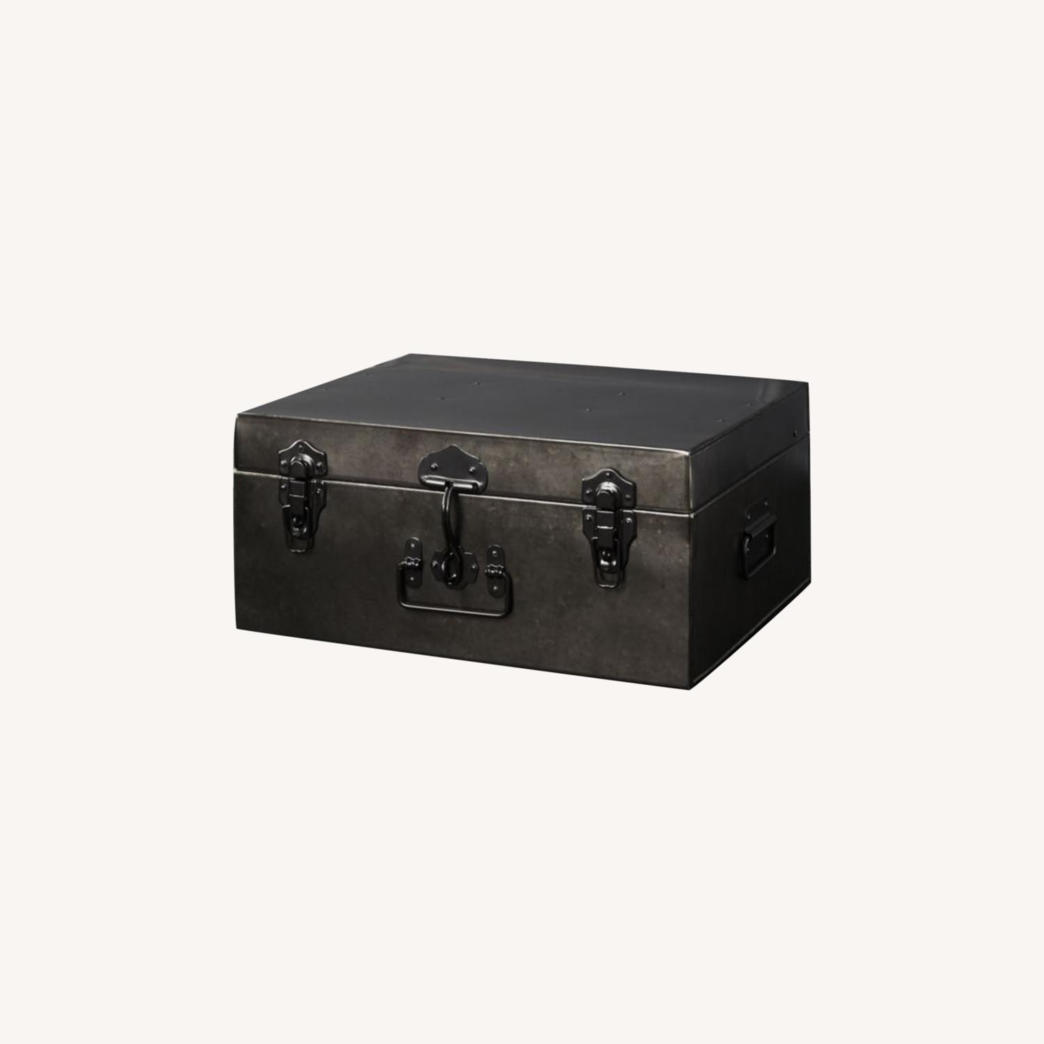 CB2 Small Galvanized Metal Trunk - AptDeco