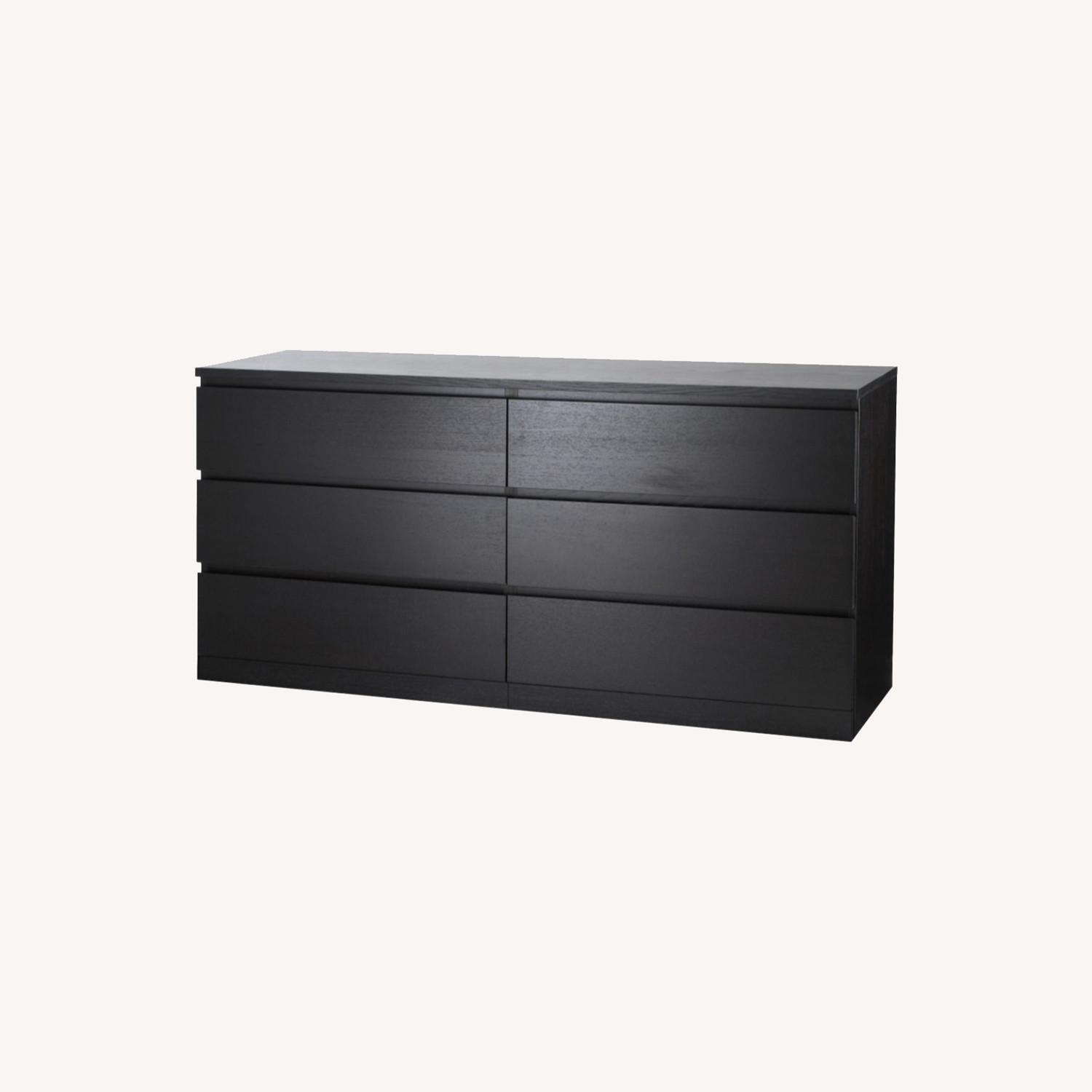 IKEA Malm 6 Drawer Chest(Black) - image-0