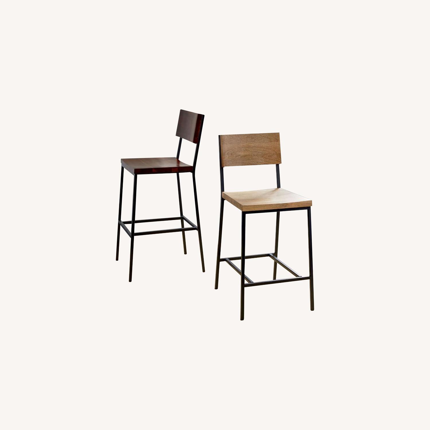 West Elm Rustic Counter Stool- Solid Wood - image-0