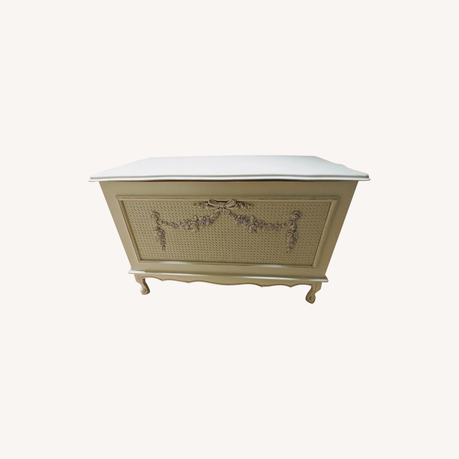 AFK White Caned French Style Toy Blanket Chest - image-0