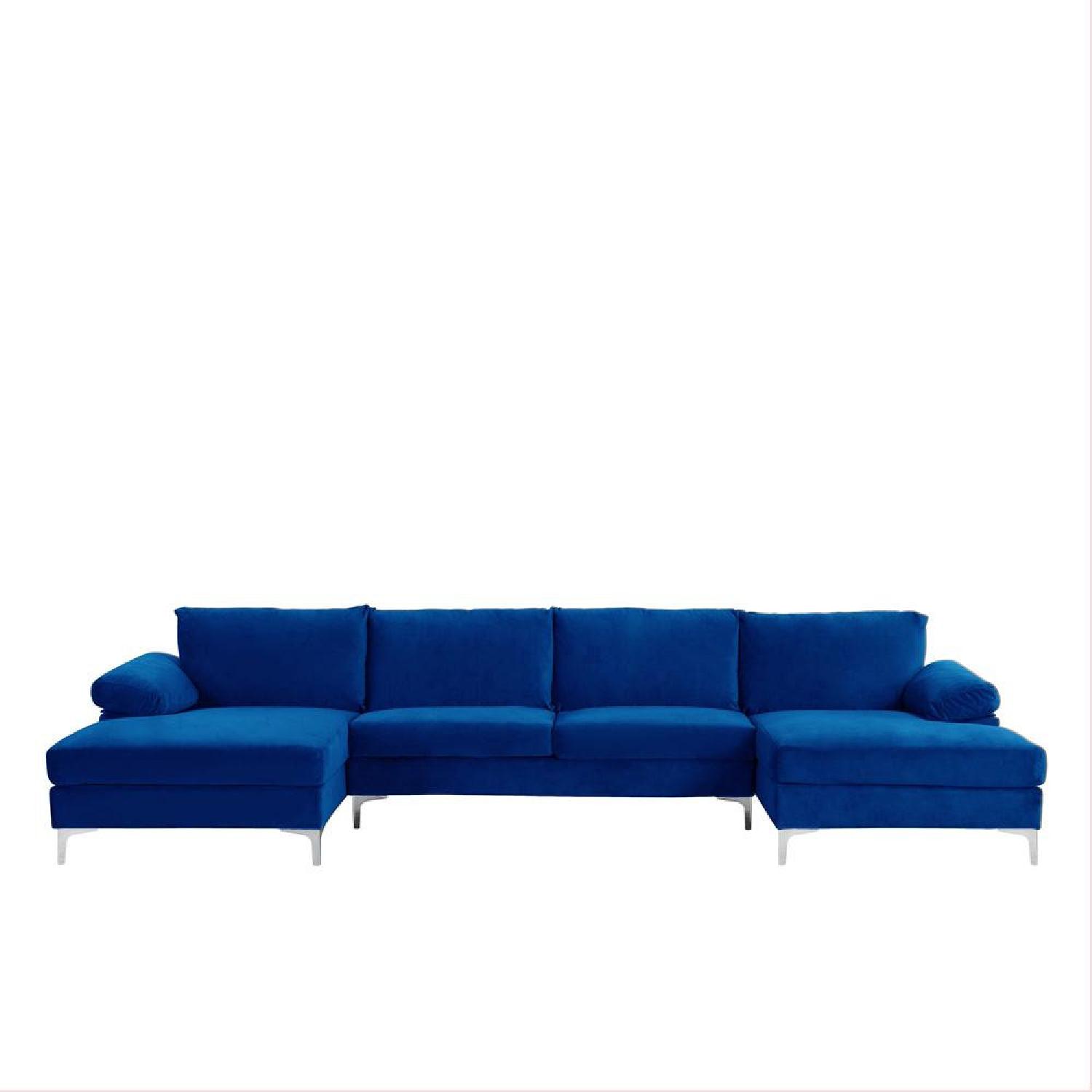 Sofamania XL Blue Velvet Sectional - image-6