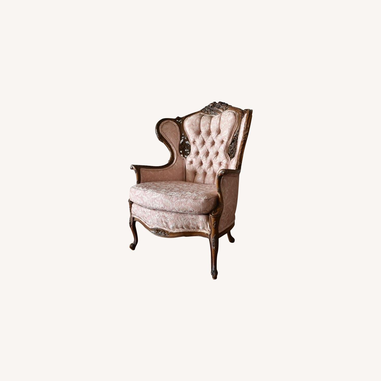 Victorian Style pink Wingback Chair - image-0