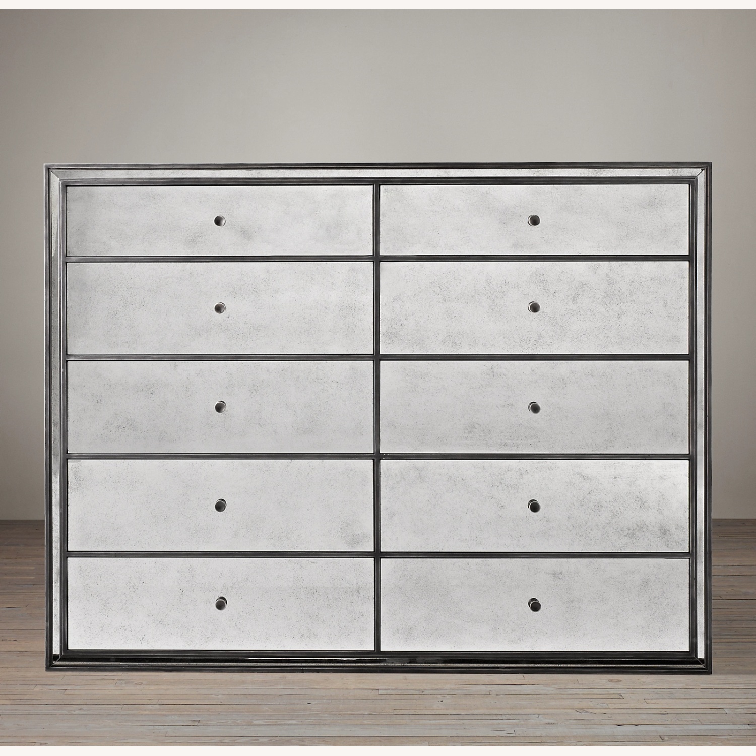 Restoration Hardware Strand 10-Drawer Mirrored Dresser - image-0