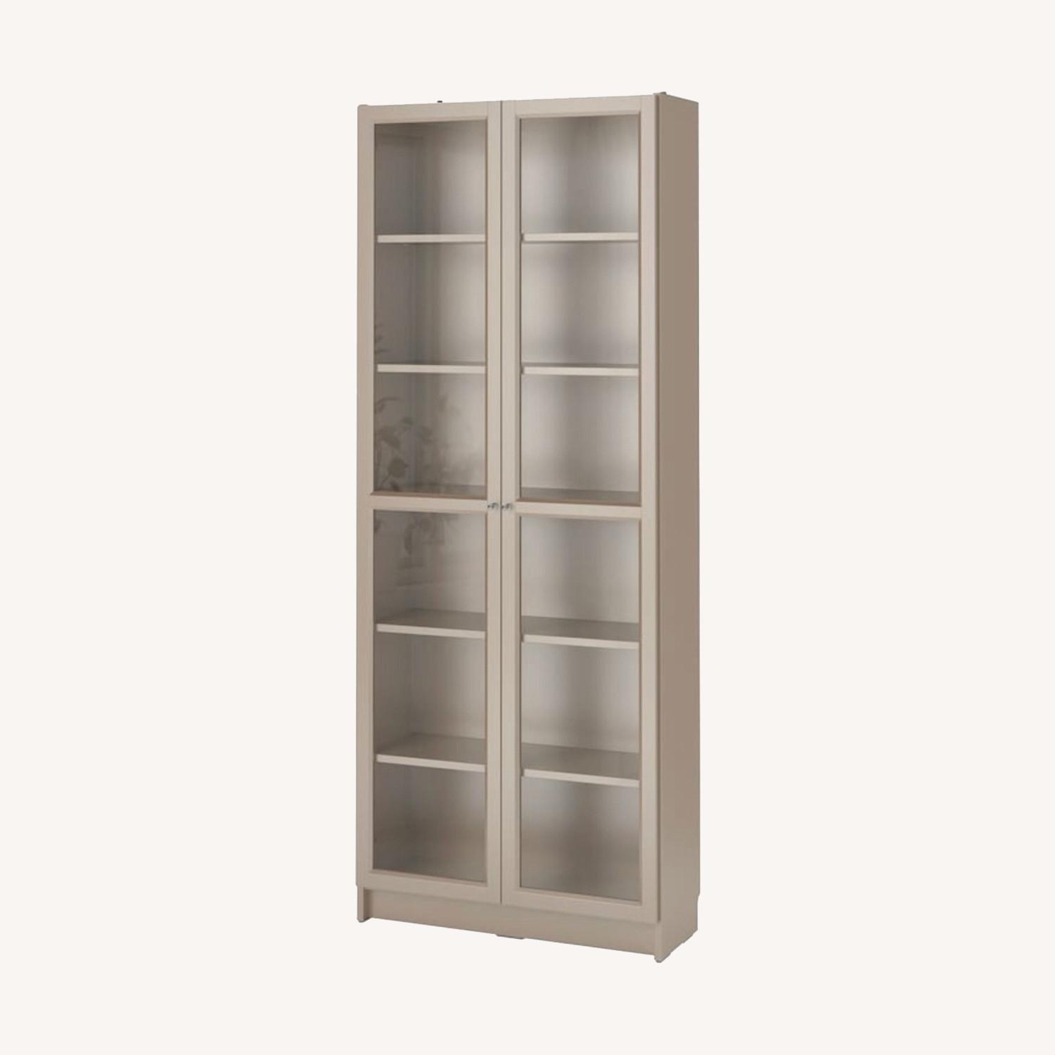 IKEA Billy Bookcase with Glass Panel Doors - AptDeco