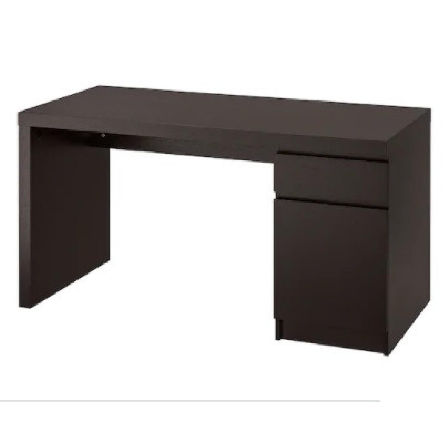 IKEA Malm Black Wood Desk - image-4