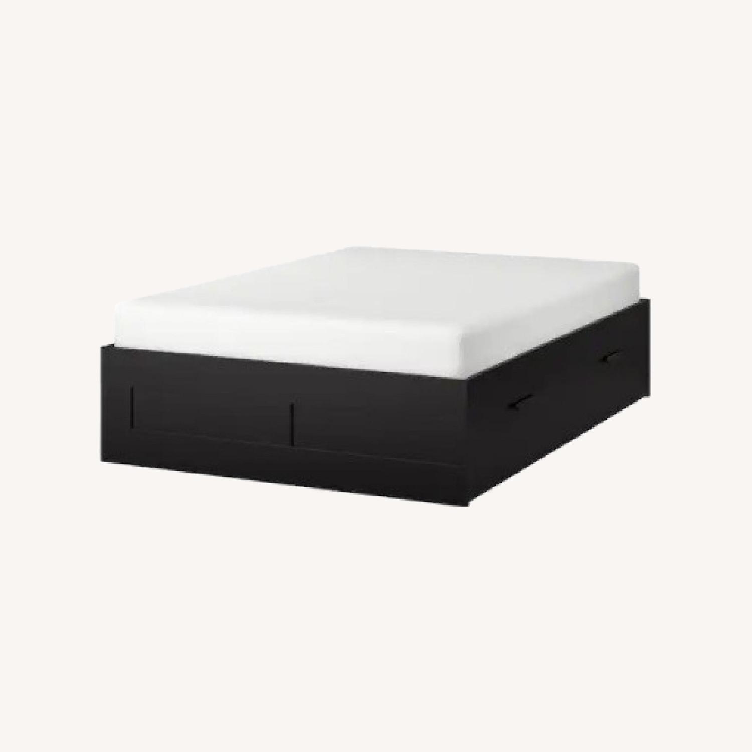 IKEA BRIMNES Queen Bed Frame with Storage AptDeco