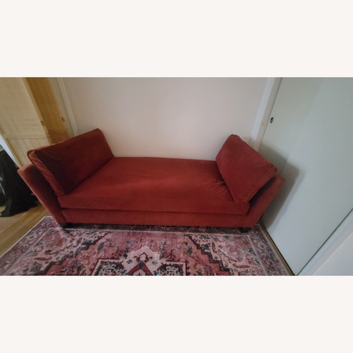 Used Crate & Barrel Marlowe Red Fabric Daybed for sale on AptDeco
