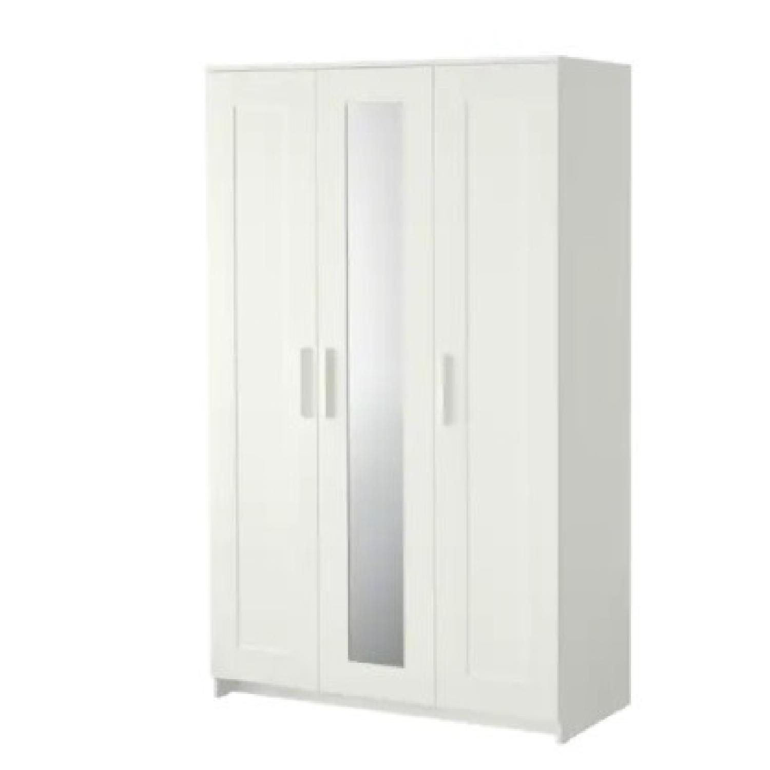 IKEA BRIMNES 3 Door Wardrobe White - image-4
