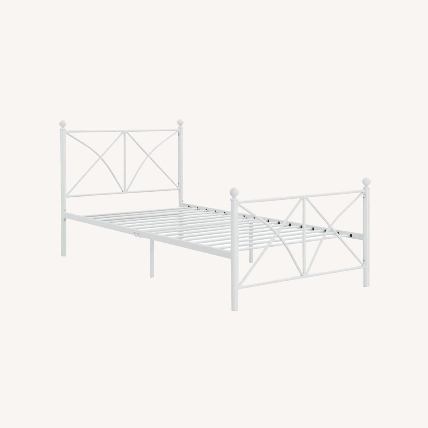 Full Bed In Heavy Gauge Steel Matte White Finish AptDeco