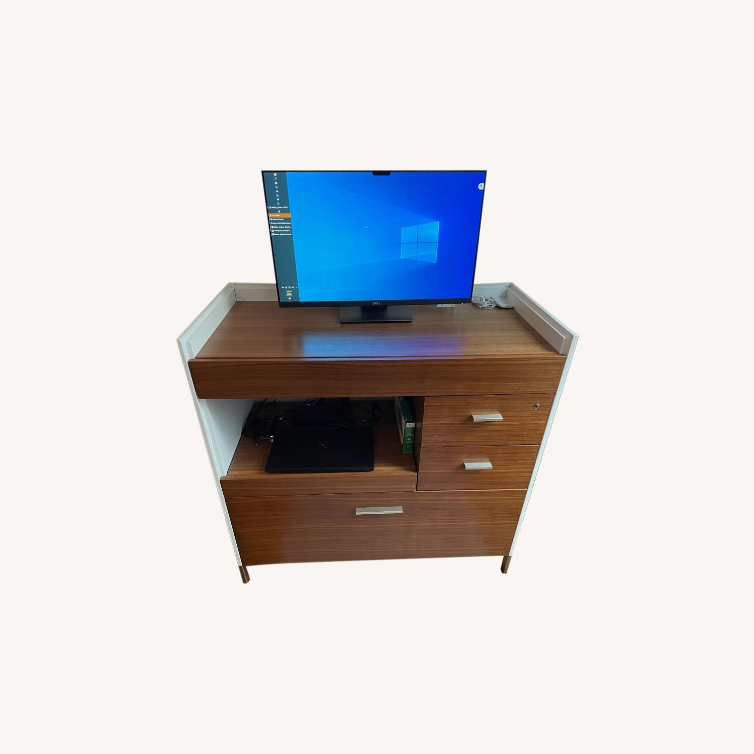 Mini-Office Computer Desk with File Cabinet - image-0