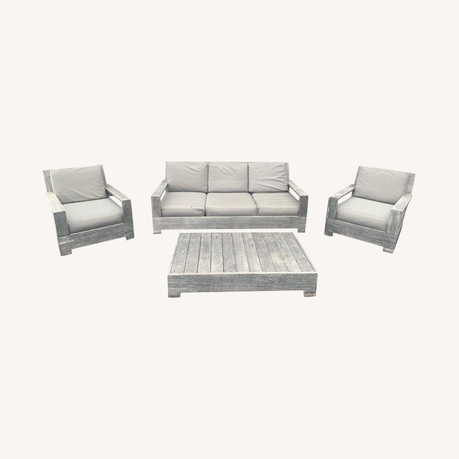 Restoration Hardware Teak Wood Outdoor Furniture Set AptDeco