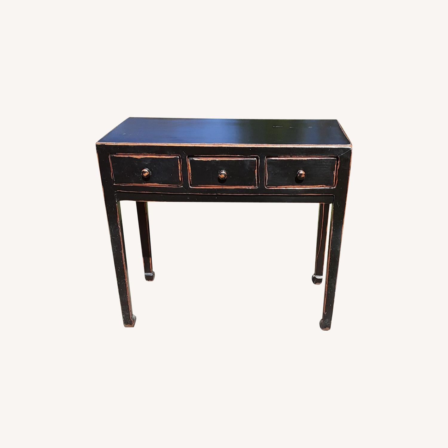 Solid Wood Three Drawer Table - image-0