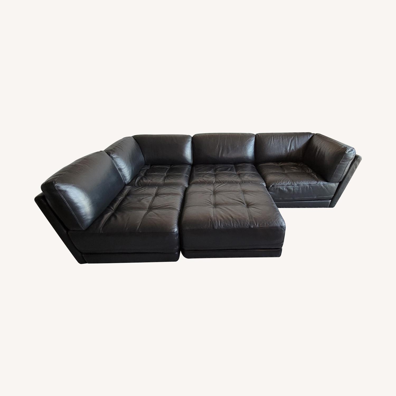 Macy's Stacey Leather 5 Piece Sectional Sofa - image-0