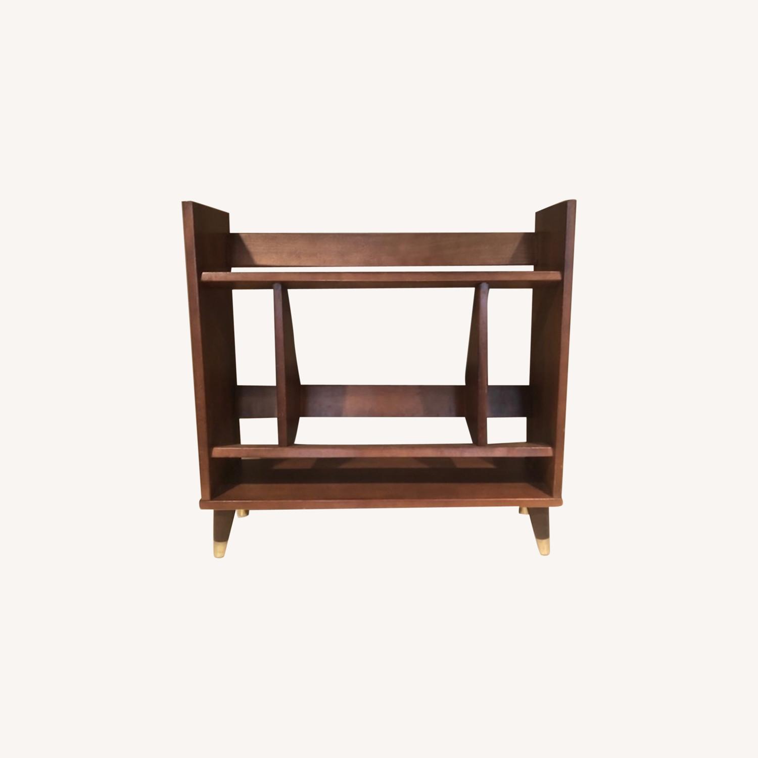 Mid-Century Modern Small Angled Book Shelf - image-0