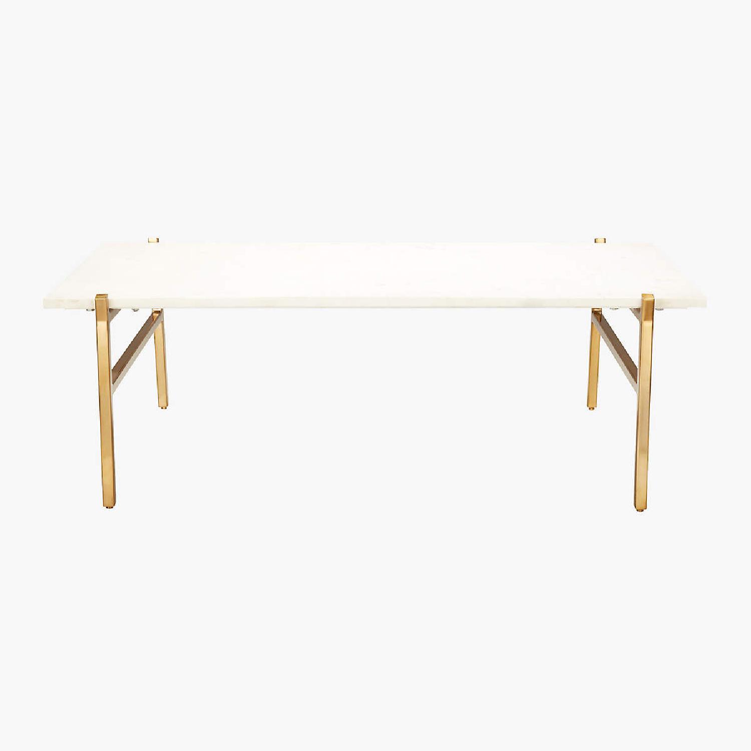 CB2 Small Marble Slab Coffee Table - image-5