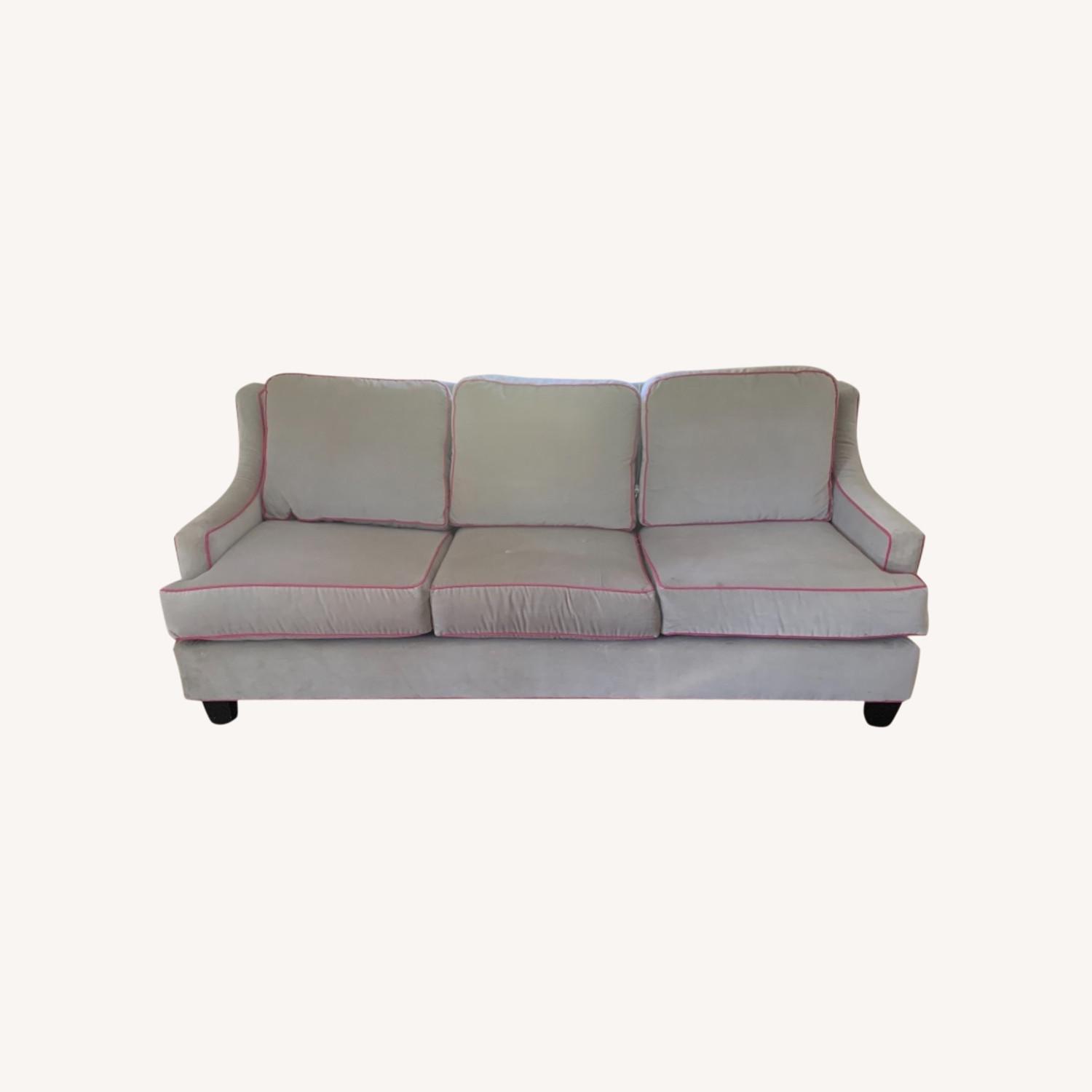Society Social Dove Grey Velvet Sofa AptDeco