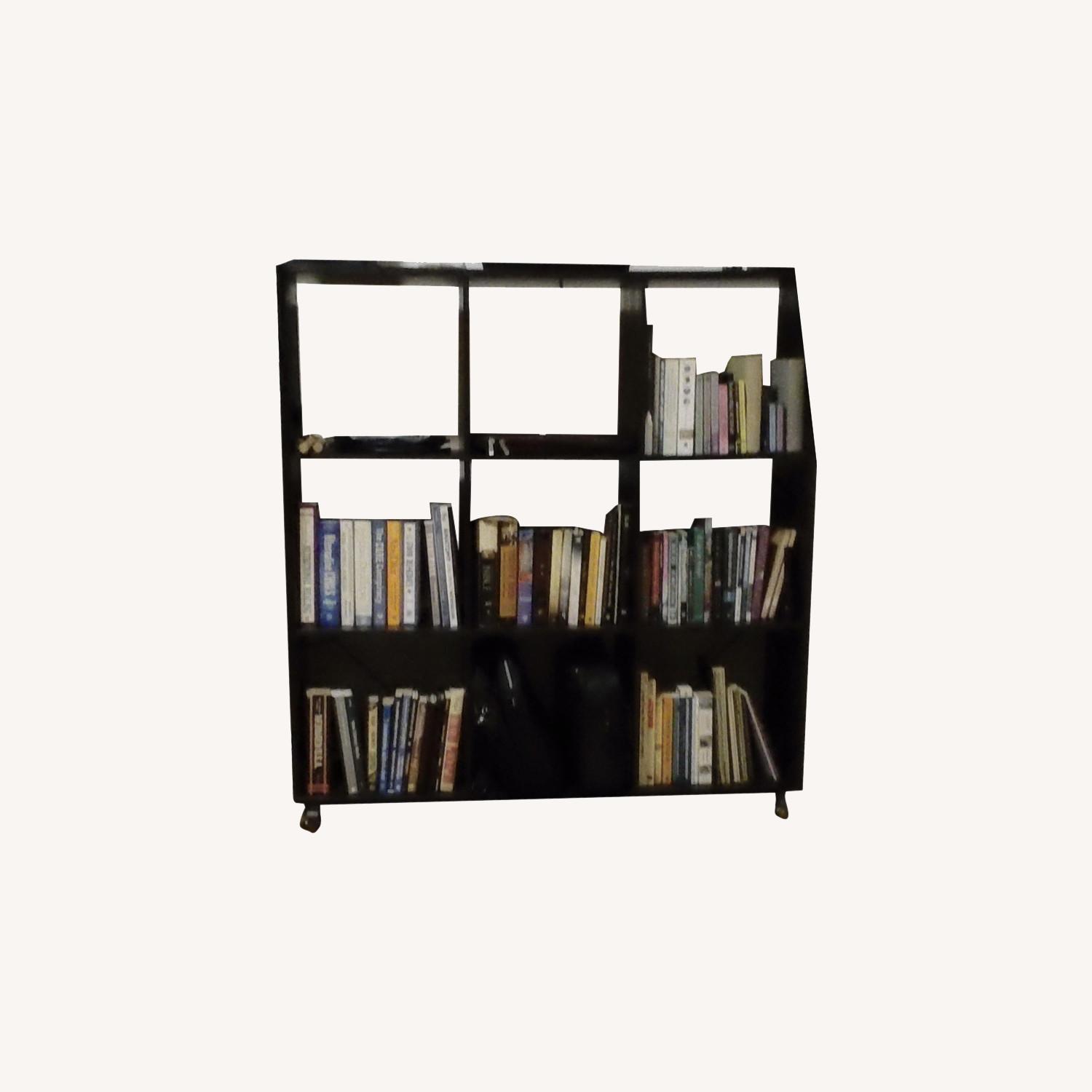 Rolling Bookcase/ Room Divider AptDeco