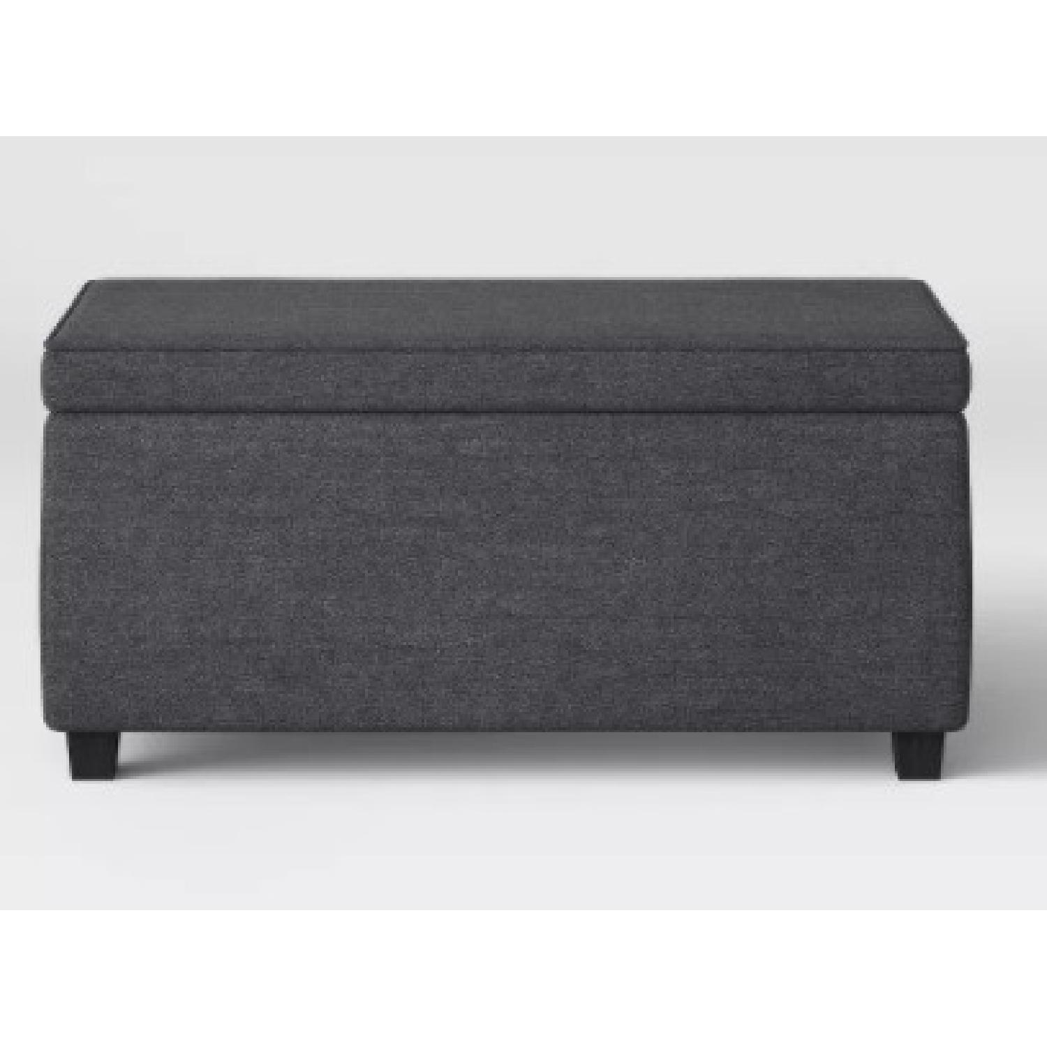 Target Dark Grey Upholstered Storage Bench - image-4