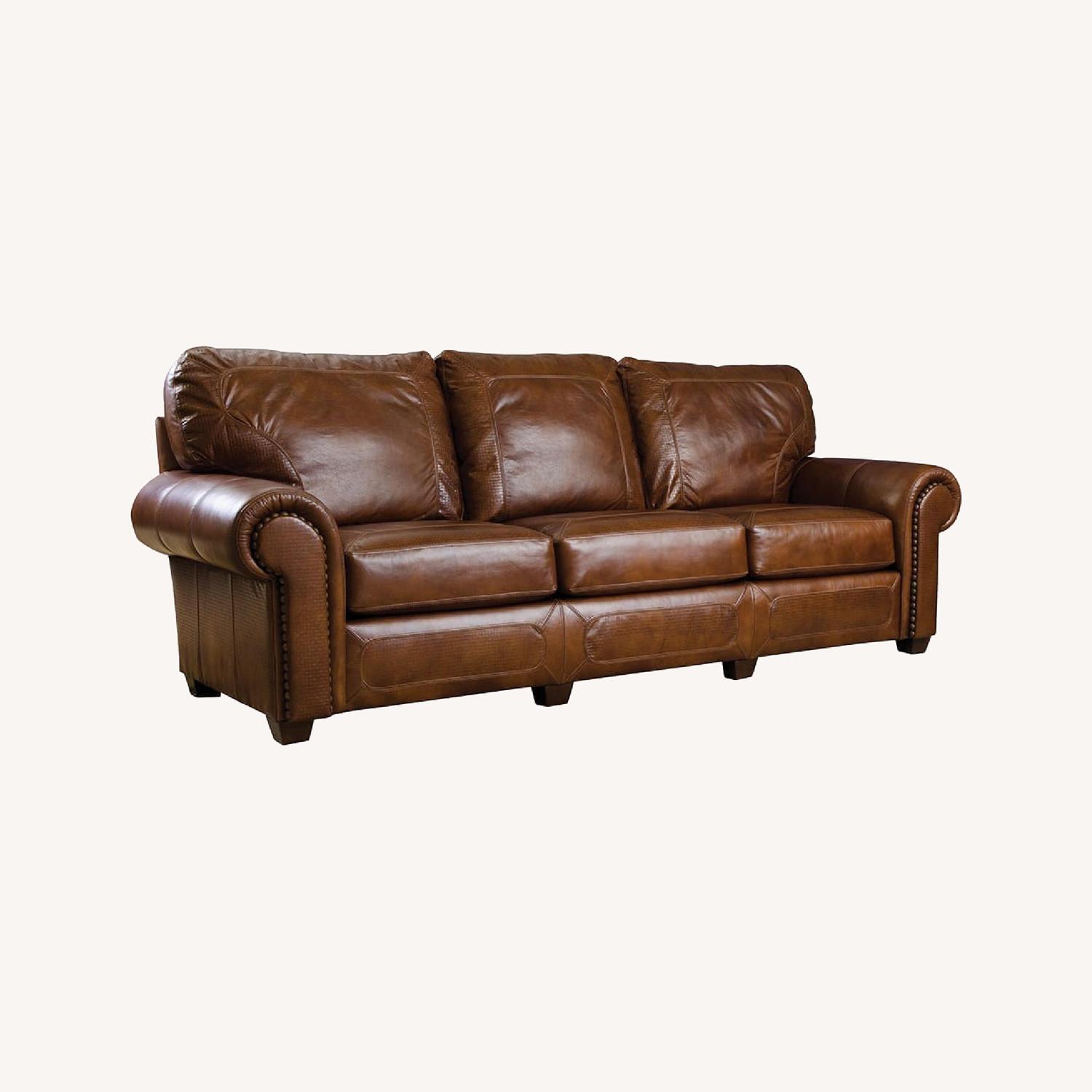 Stickley Santa Fe Leather Sofa AptDeco
