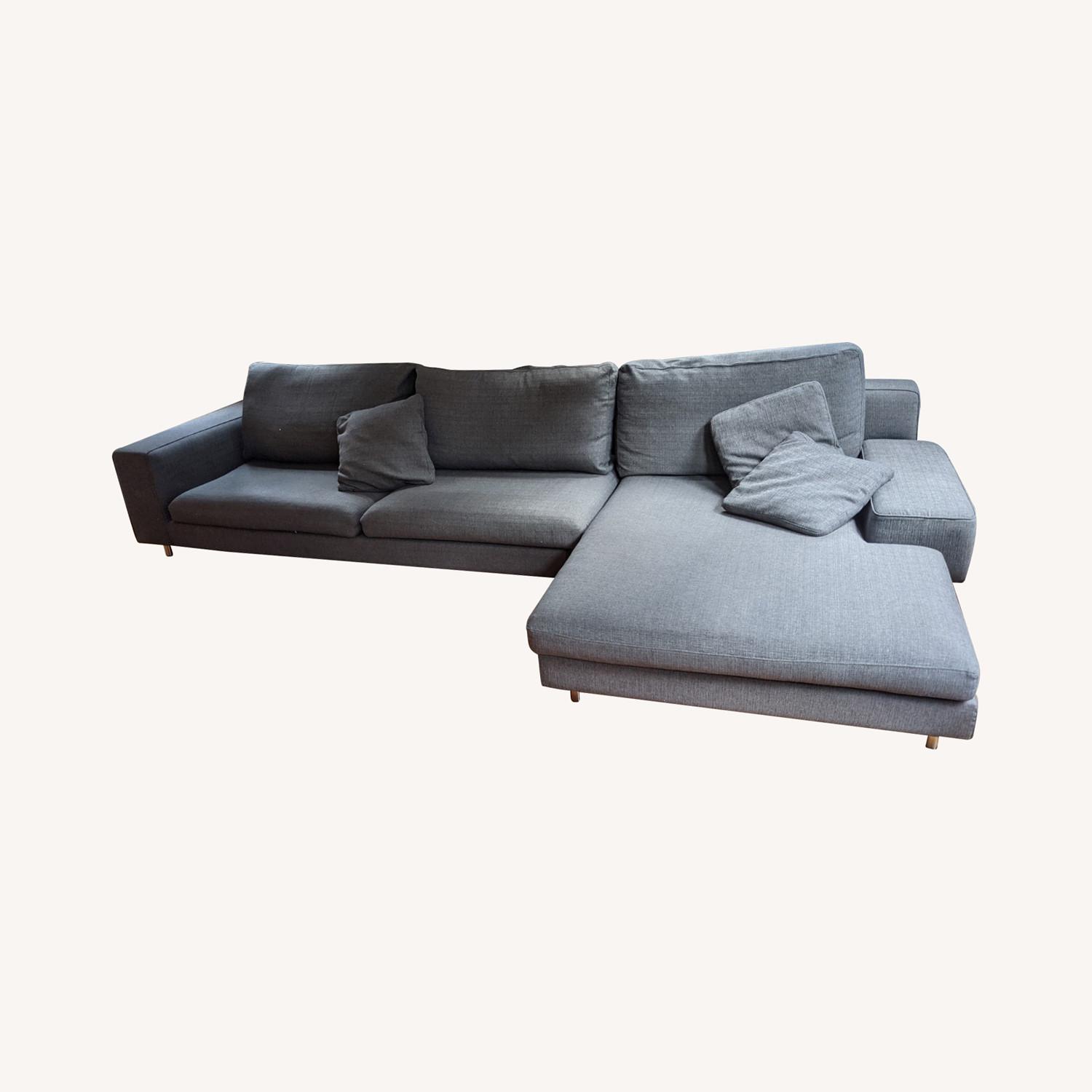 Modern Modular Sofa -Grey Fabric - image-0