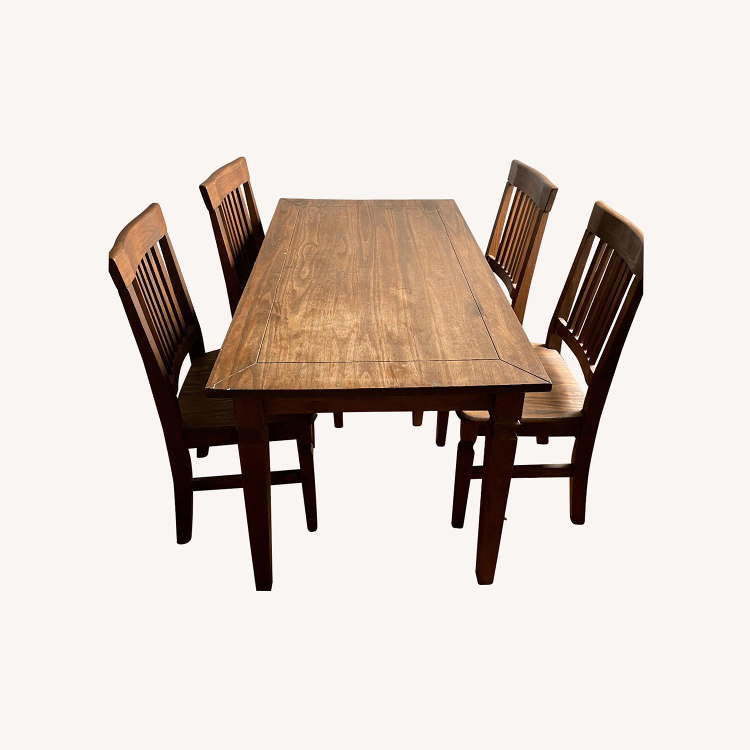 Pier 1 Imports Brown Wood 5 Piece Dining Set AptDeco