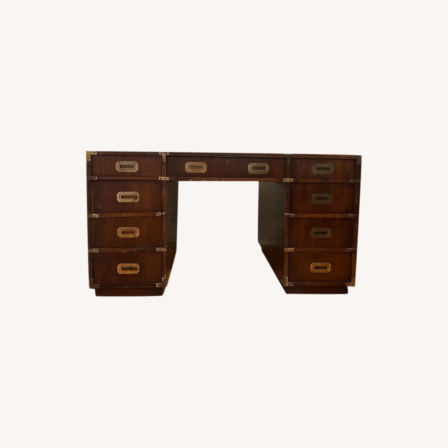1950's Solid Wood Executive Desk - image-0