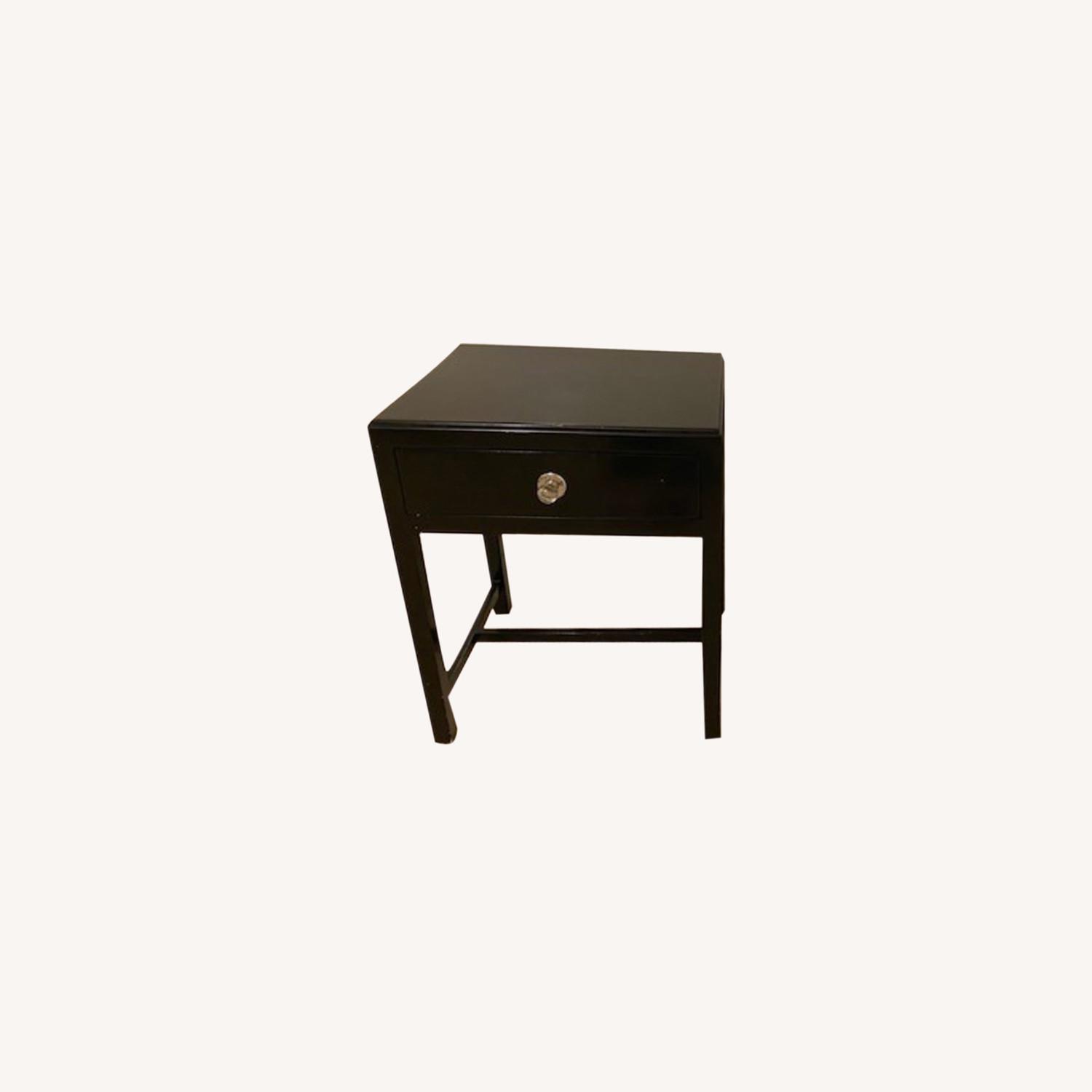 Custom Baker Black Lacquer Side / End Tables AptDeco