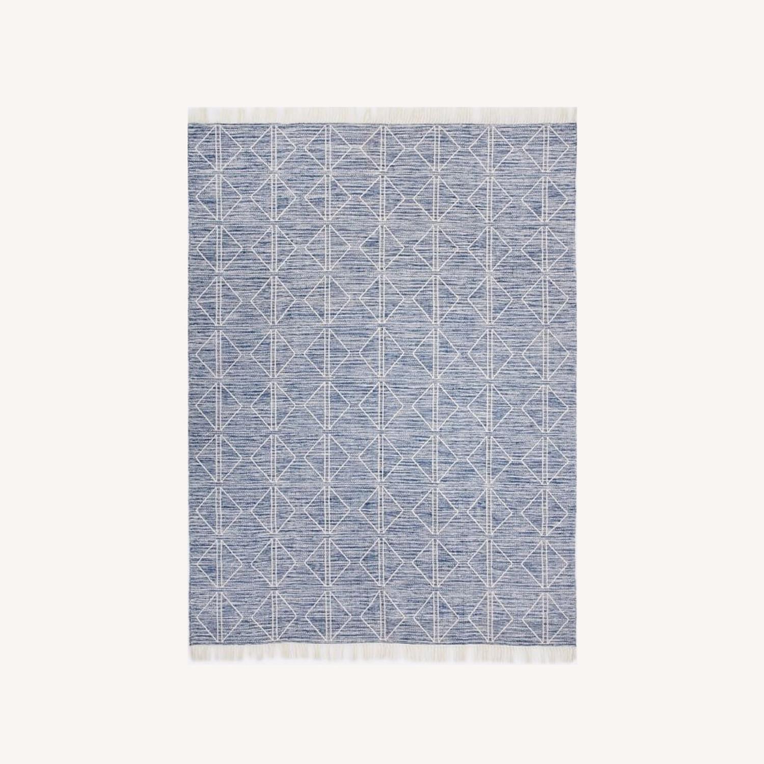 West Elm Blue Reflected Diamonds Rug - image-0