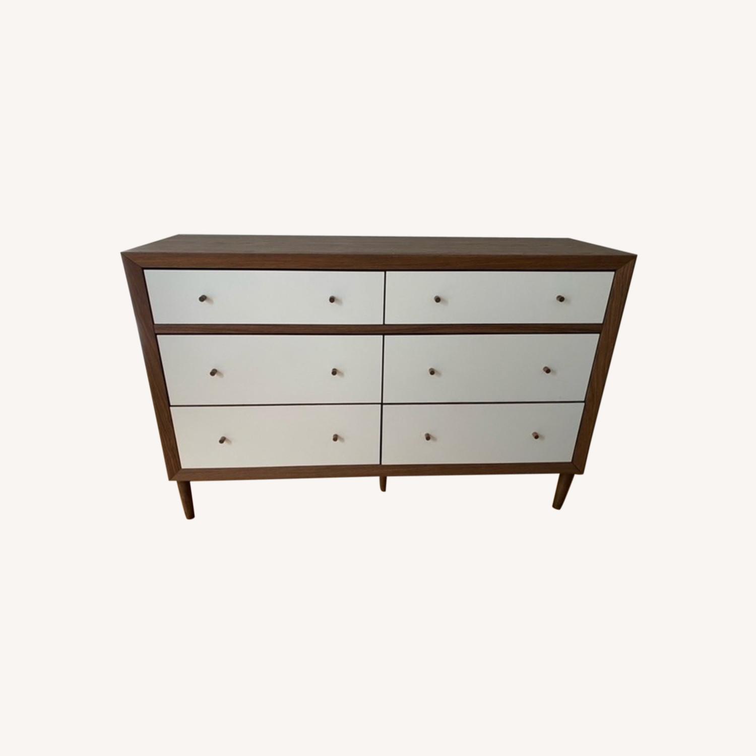 White & Wood Mid Century Modern Style Dresser - image-0