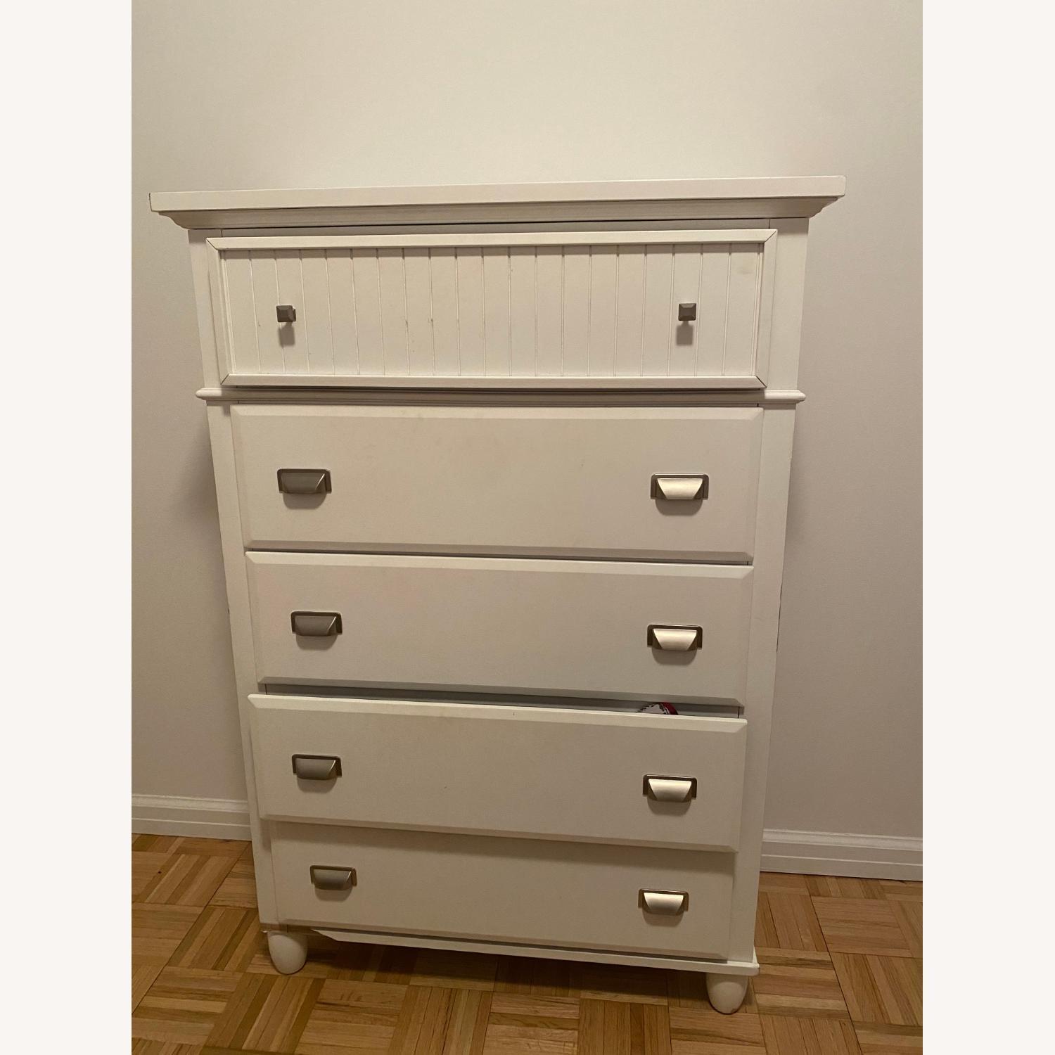 Bob's Tall White Dresser with Mirror AptDeco