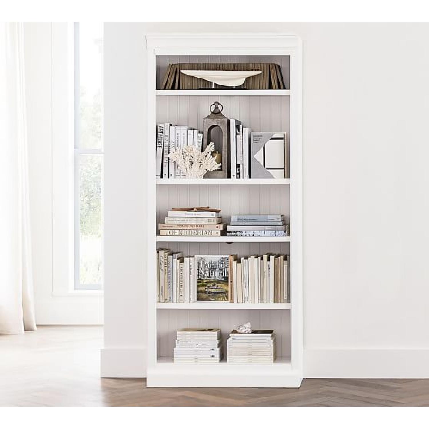 Pottery Barn White Book Shelf AptDeco