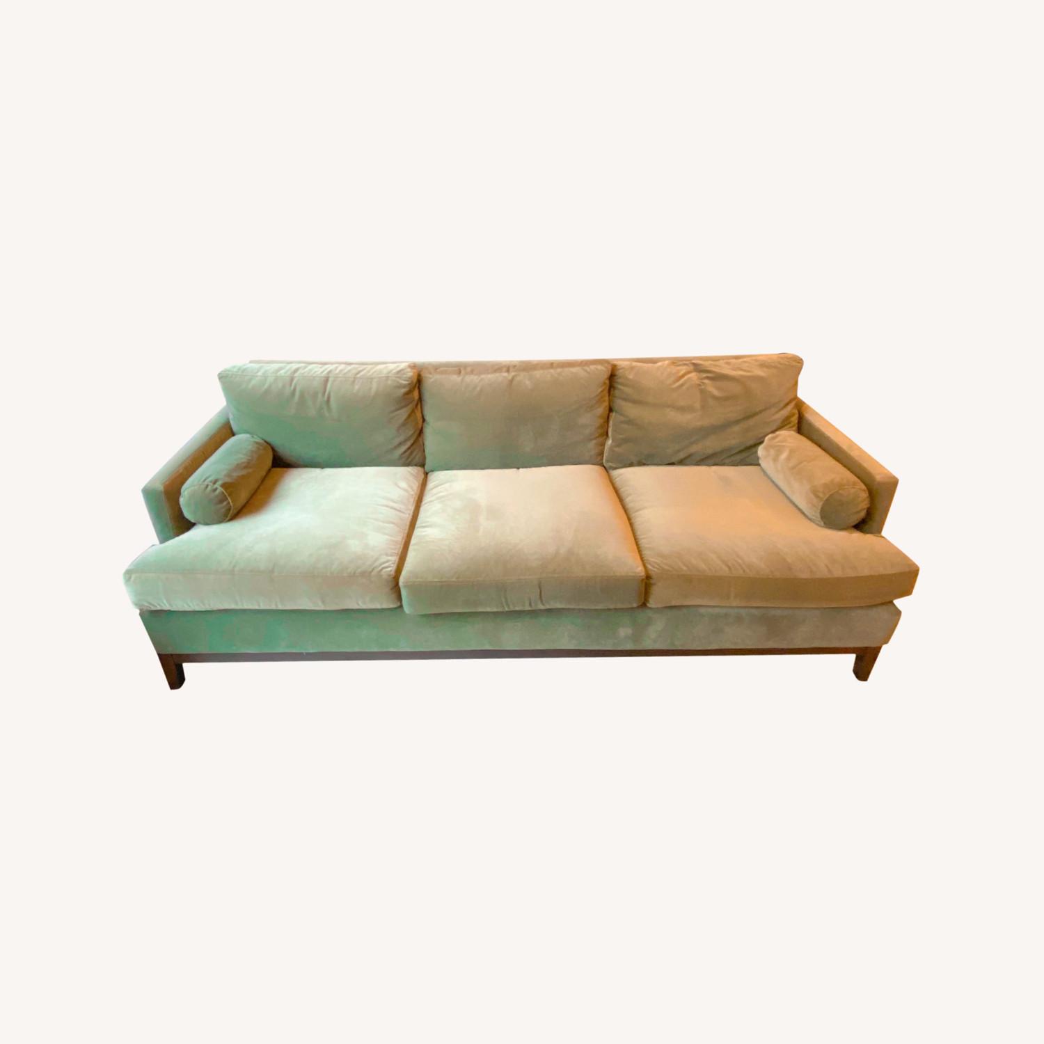Green Velvet ABC Carpet Sofa - image-0