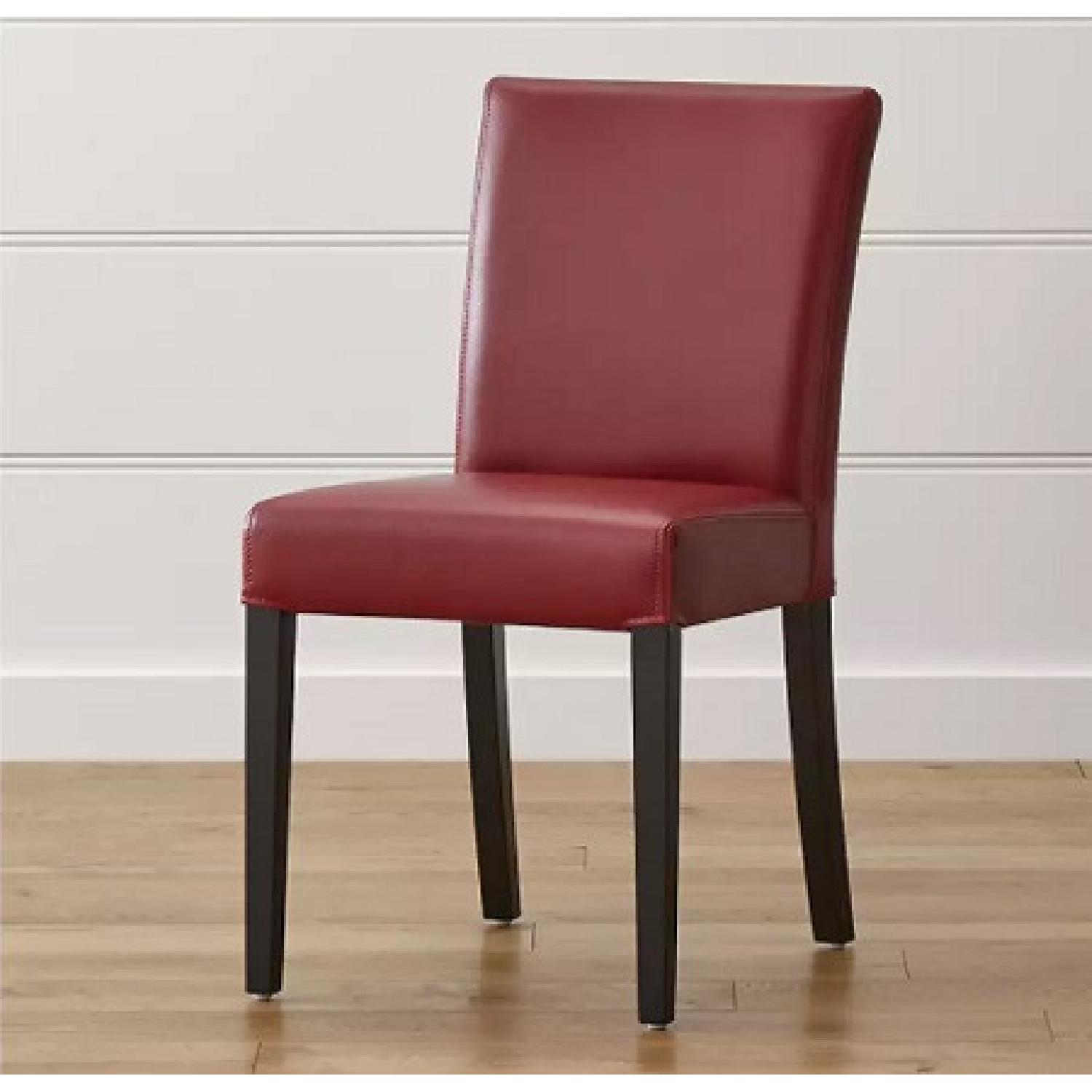 Crate and Barrel Red Leather Dining Chairs AptDeco
