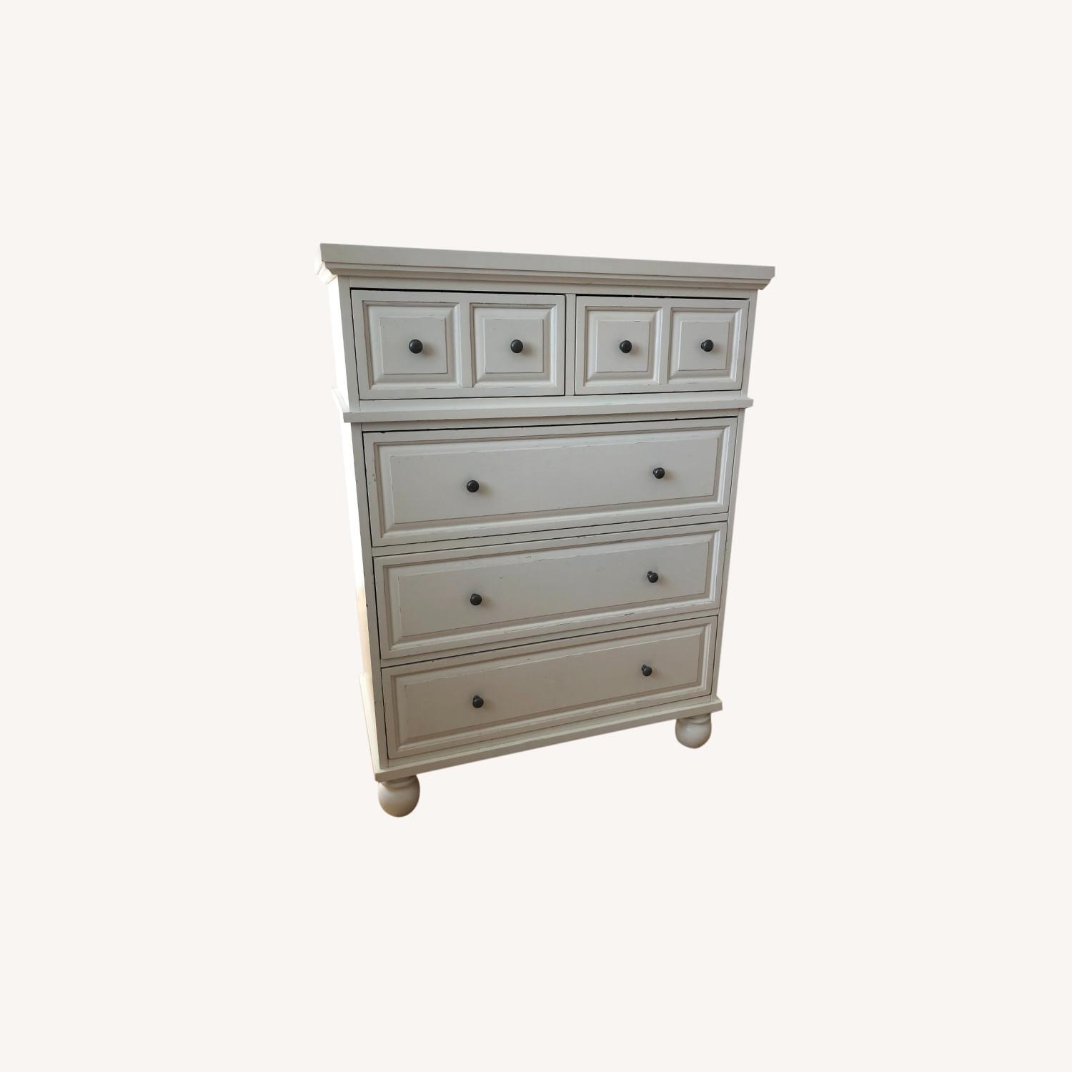 Pier 1 White Wood 4 Drawer Dresser AptDeco
