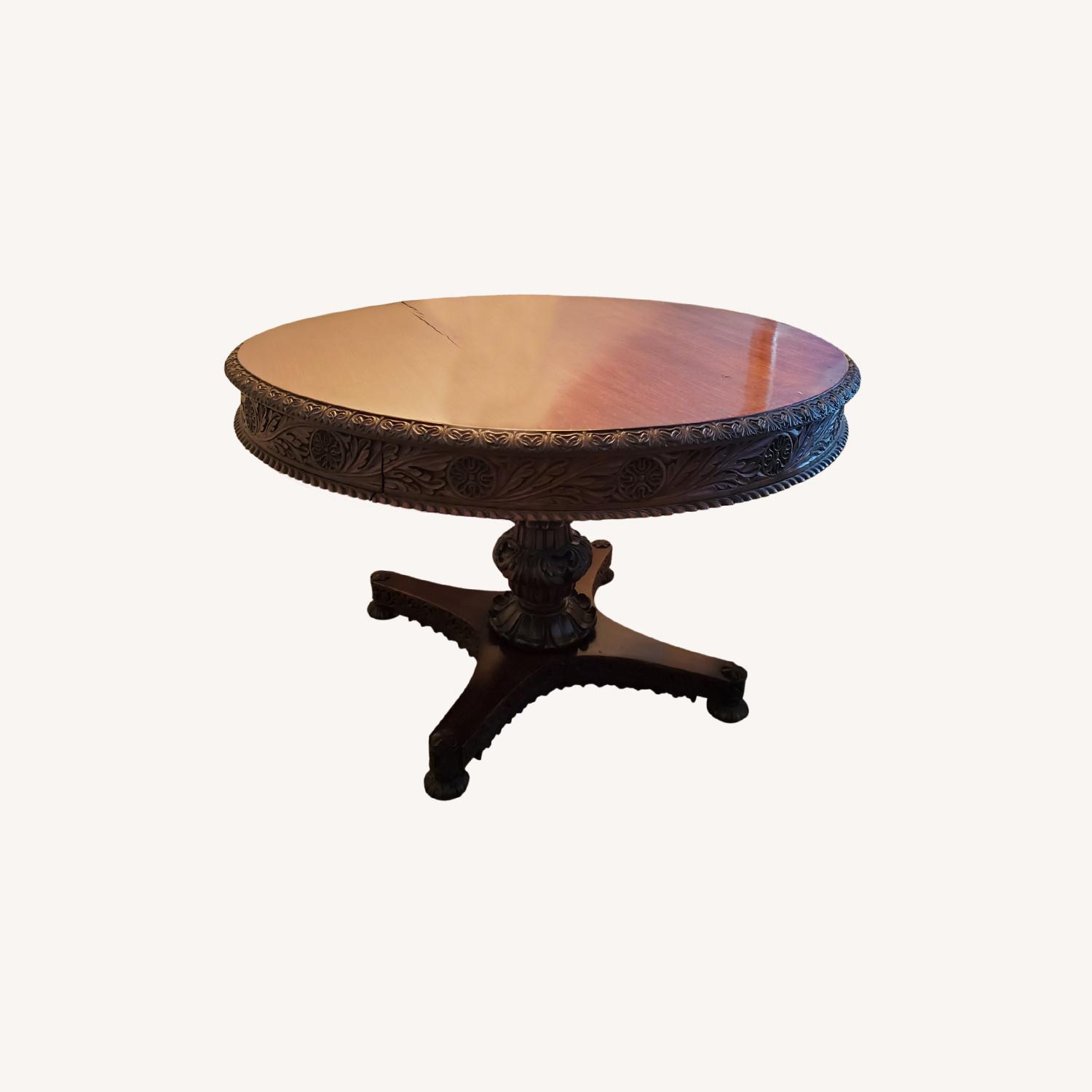 Antique Round Pedestal Table Circa 1840 - image-0