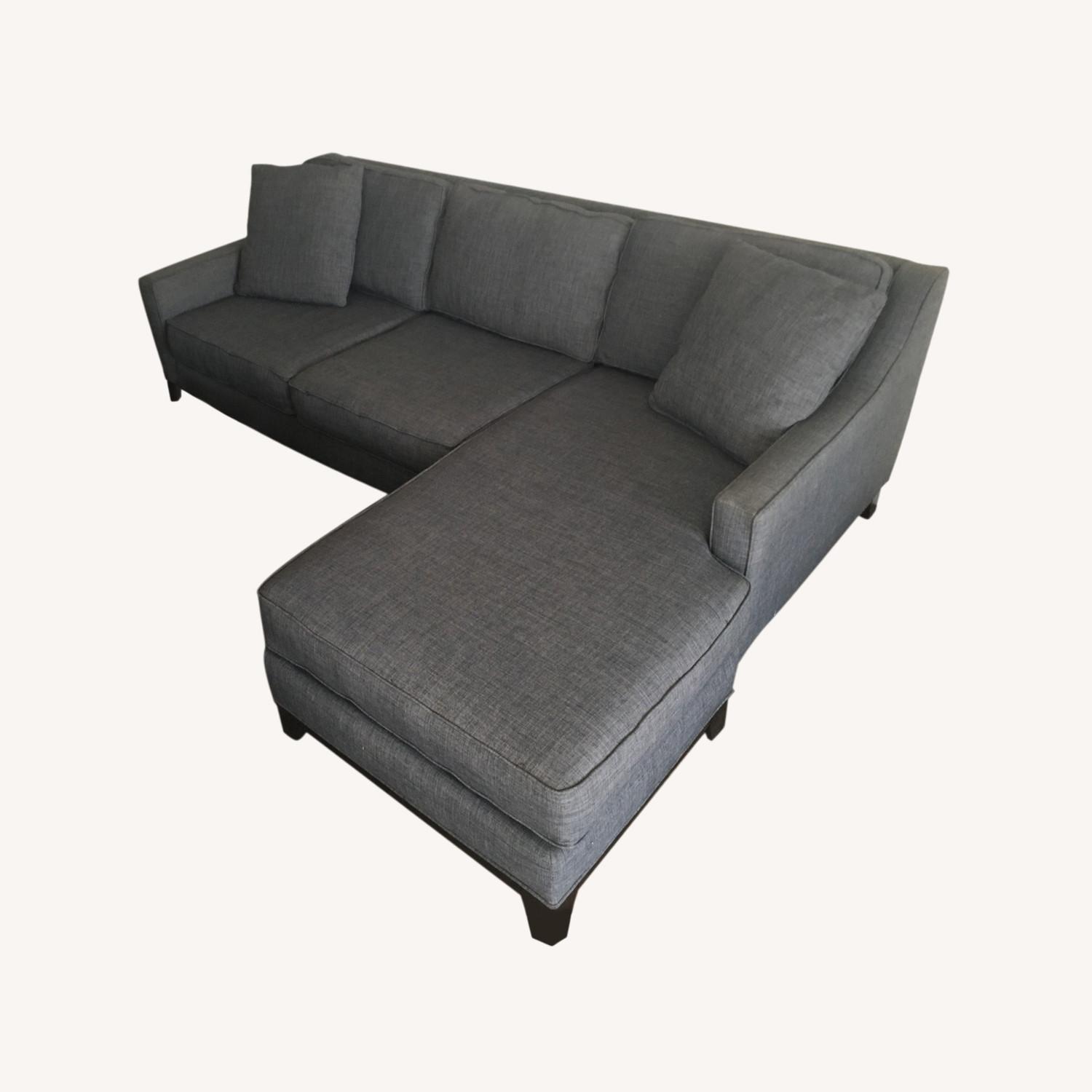 Macy's Denim Blue Chaise Sectional Sofa AptDeco