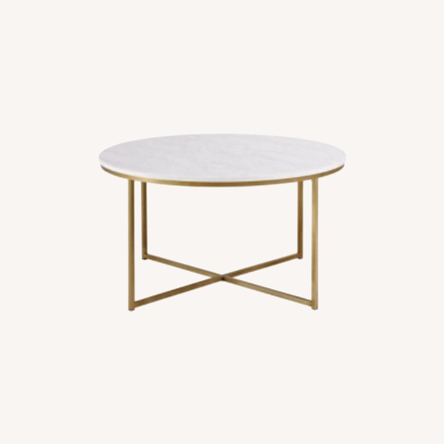 Walmart Faux Marble and Gold Round Coffee Table AptDeco