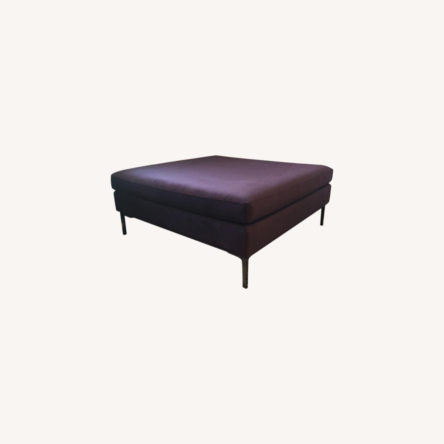 Anthropologie Plum Velvet Ottoman - image-0