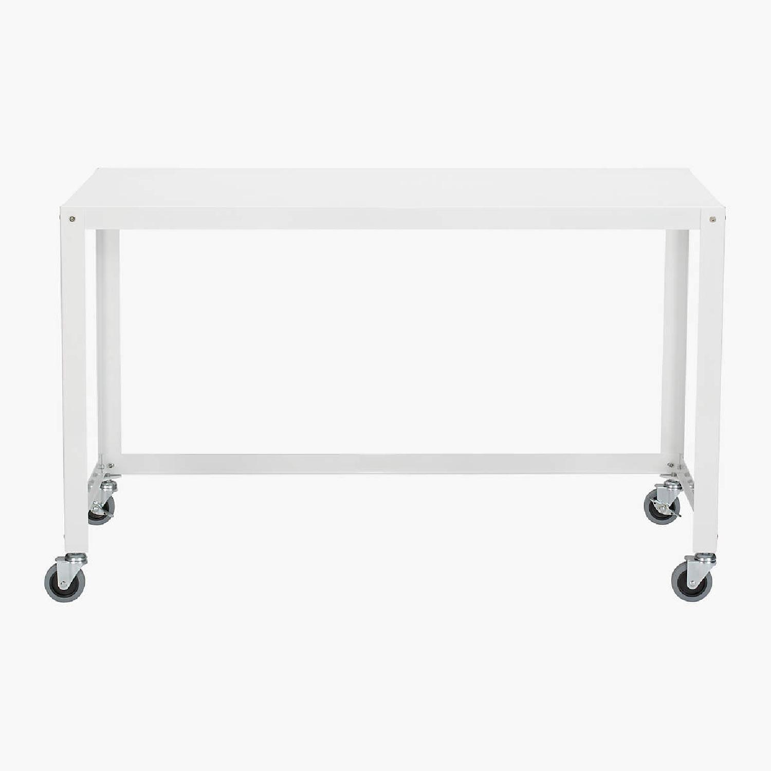 CB2 White Metal Desk AptDeco