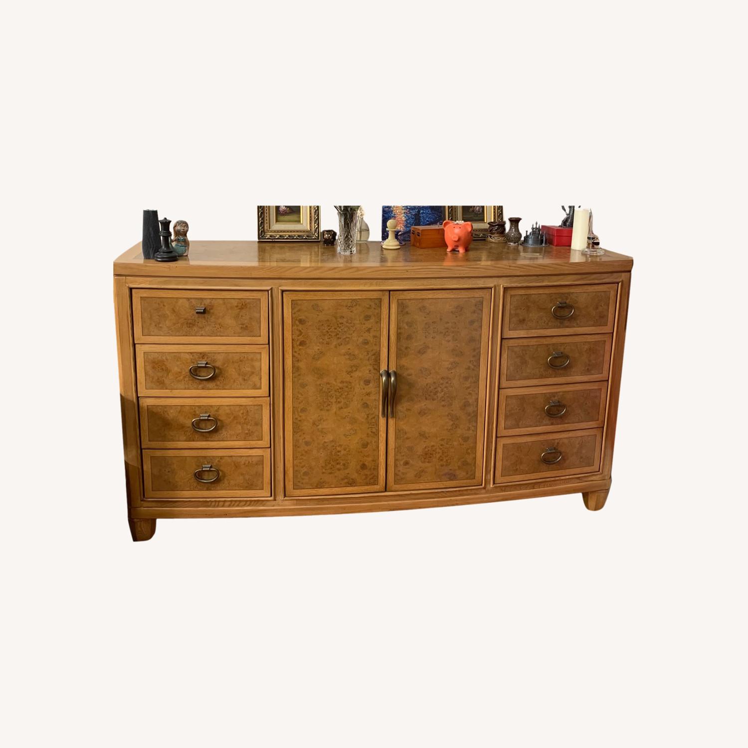 American Drew Solid Wood Burlwood Veneers Dresser AptDeco