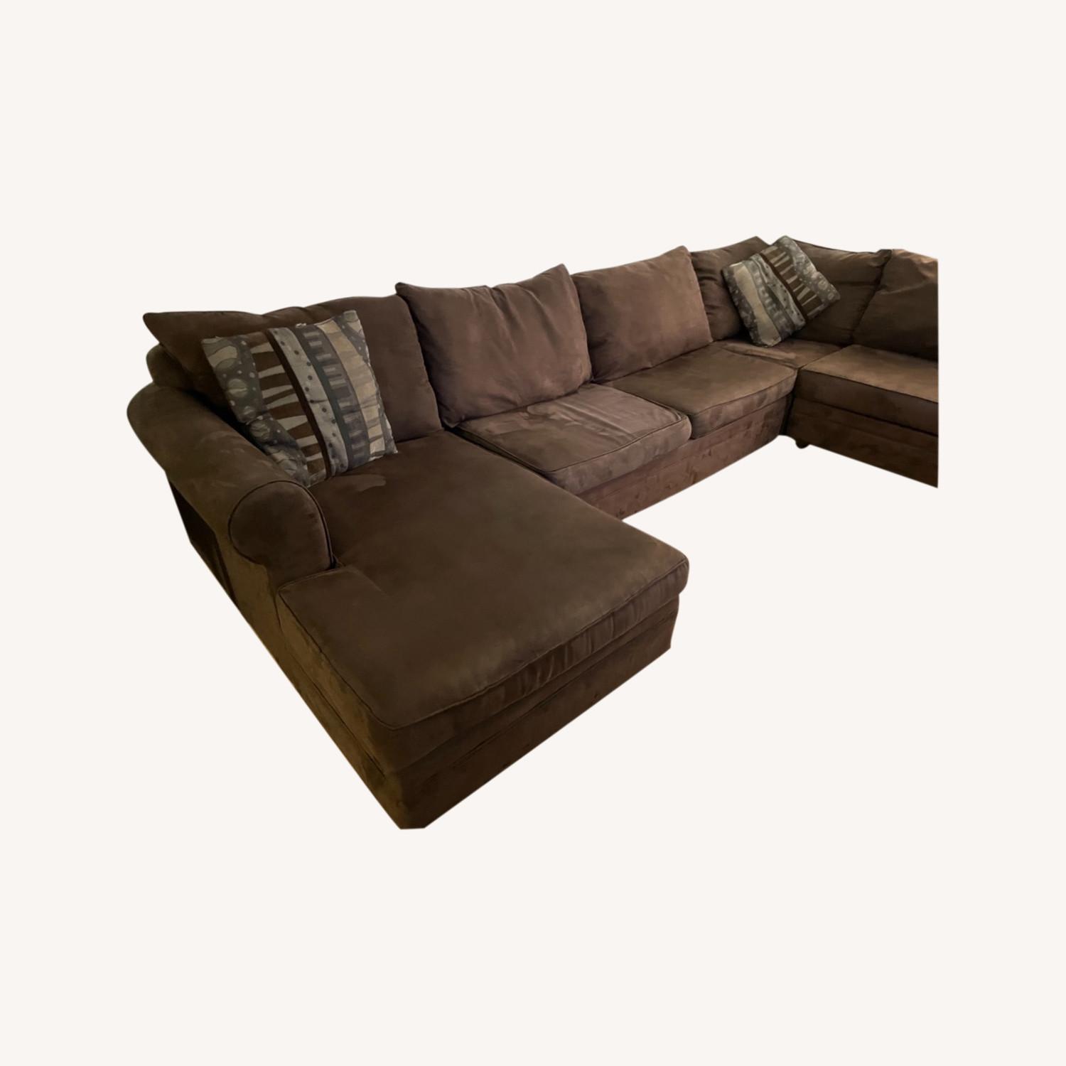 Bob's Discount Furniture Large Brown Couch AptDeco