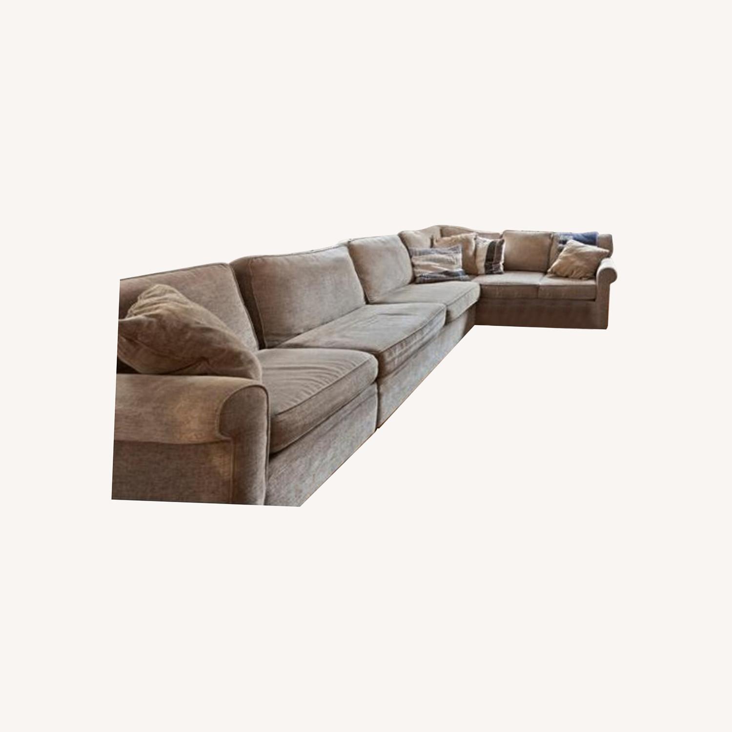 Raymour & Flanigan 3 Piece Chenille Sectional - AptDeco