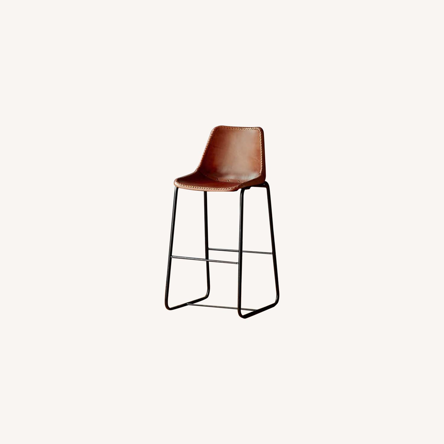 CB2 Saddle Leather Counter Stool - image-0