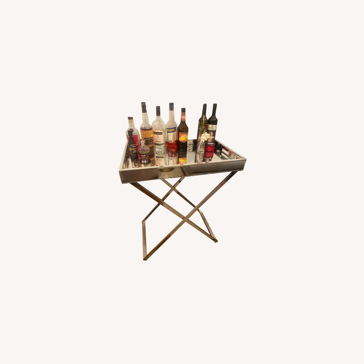 West Elm Butler Bar Cart Set - Mirror Tray - image-0
