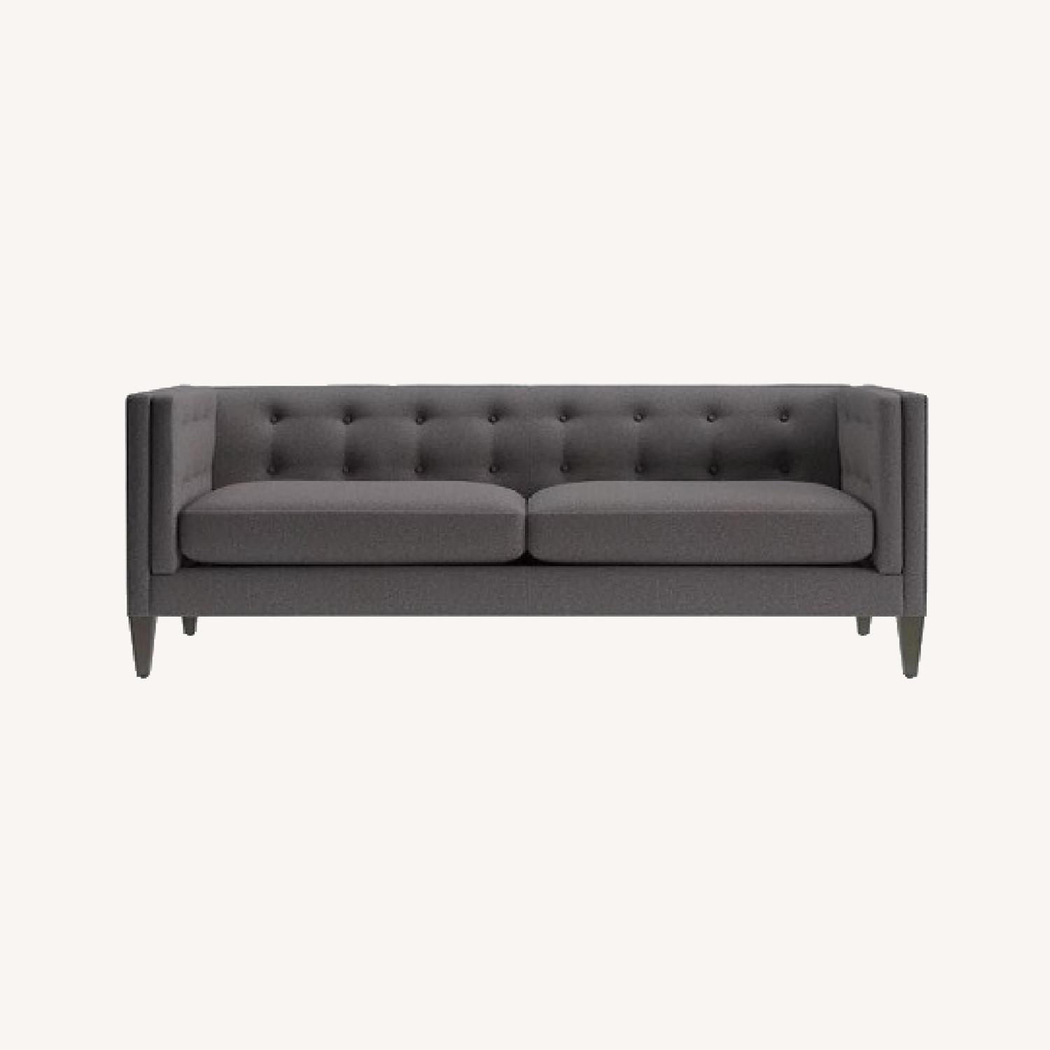 Crate & Barrel Custom Velvet Aiden Tuxedo Sofa AptDeco
