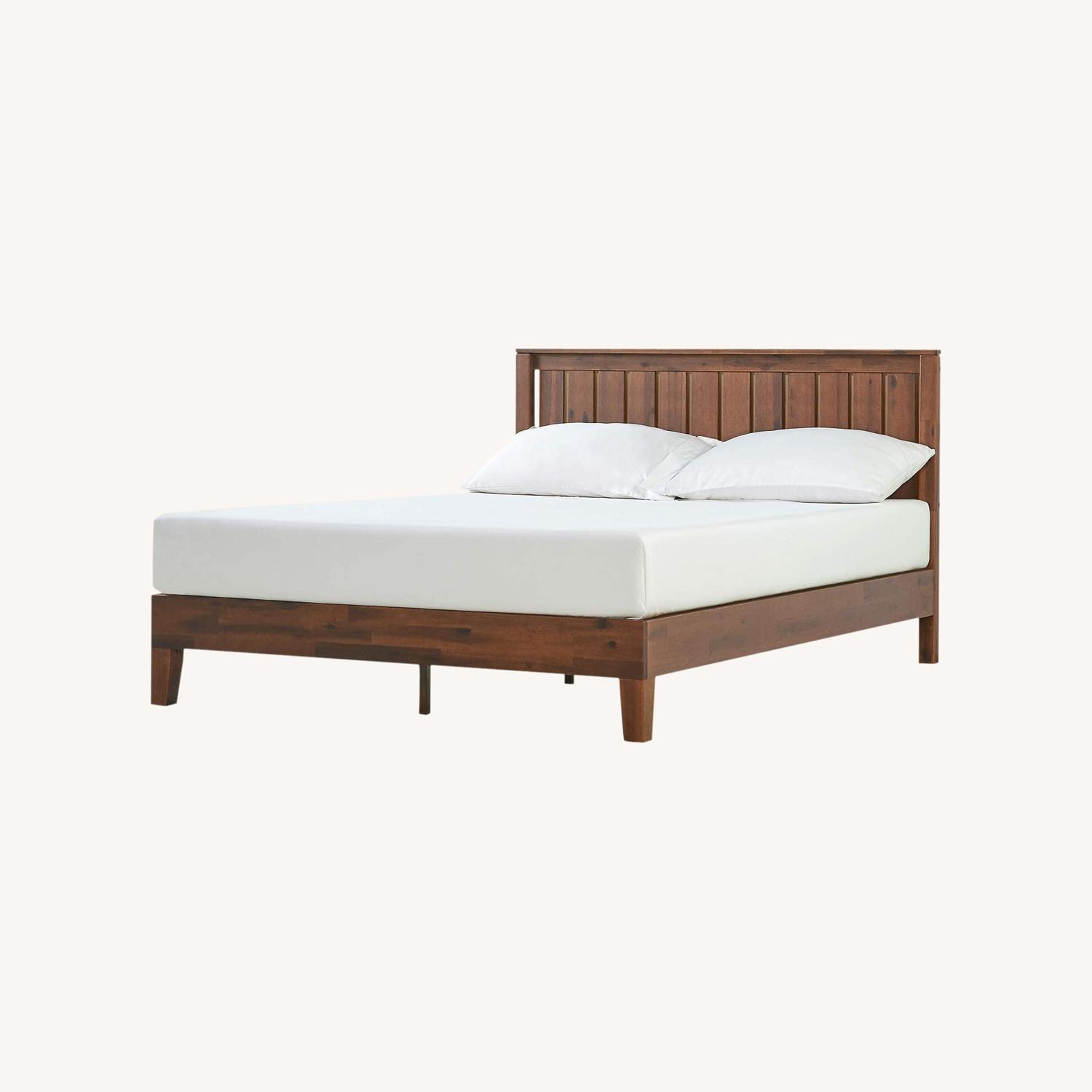 Zinus Wood Platform Bed with Headboard, King Size - image-0