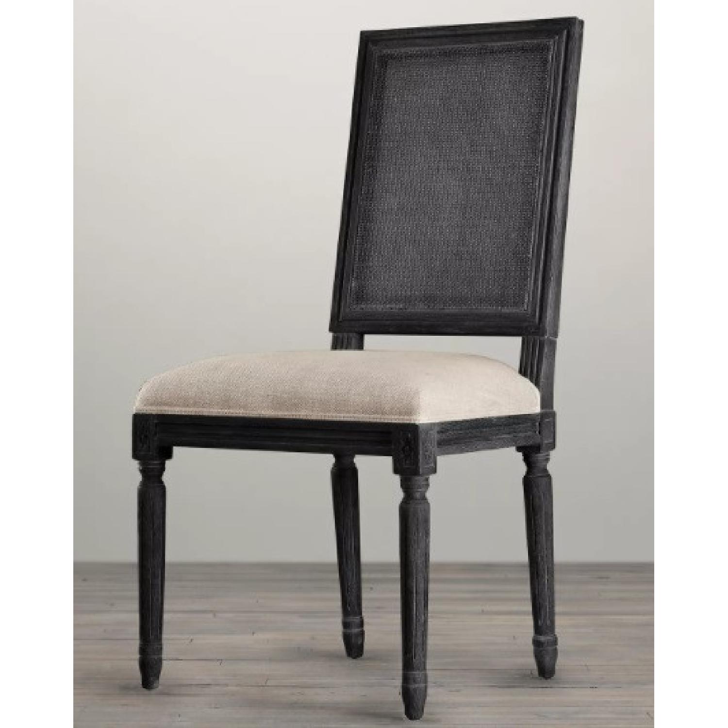 Restoration Hardware French Square Cane Back Fabric Chairs AptDeco