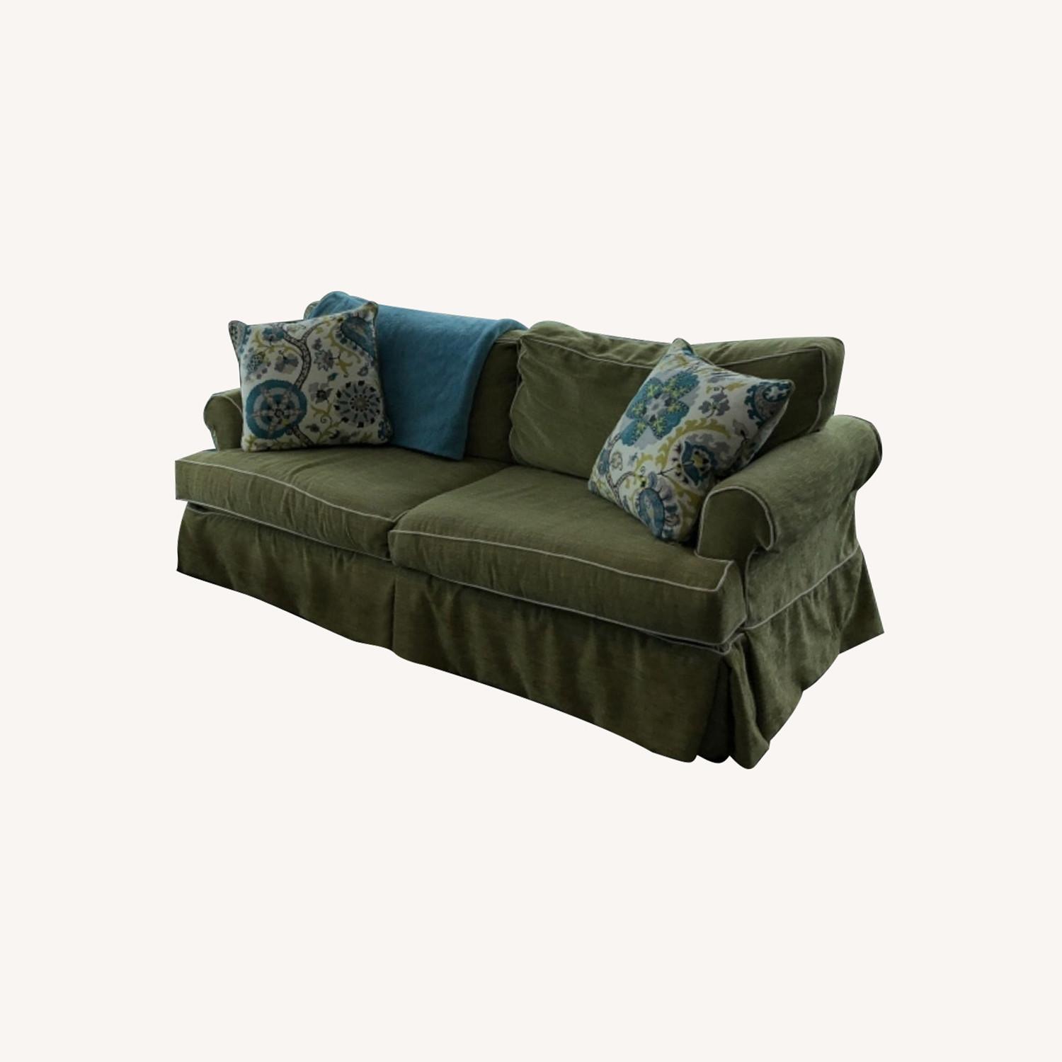 Great Green Slipcover Sofa AptDeco
